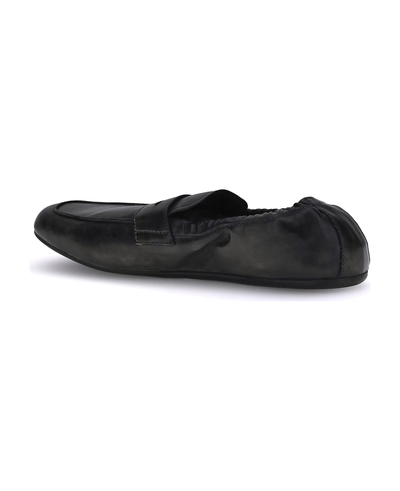 Prada Antiqued Leather Shuffle Loafers
