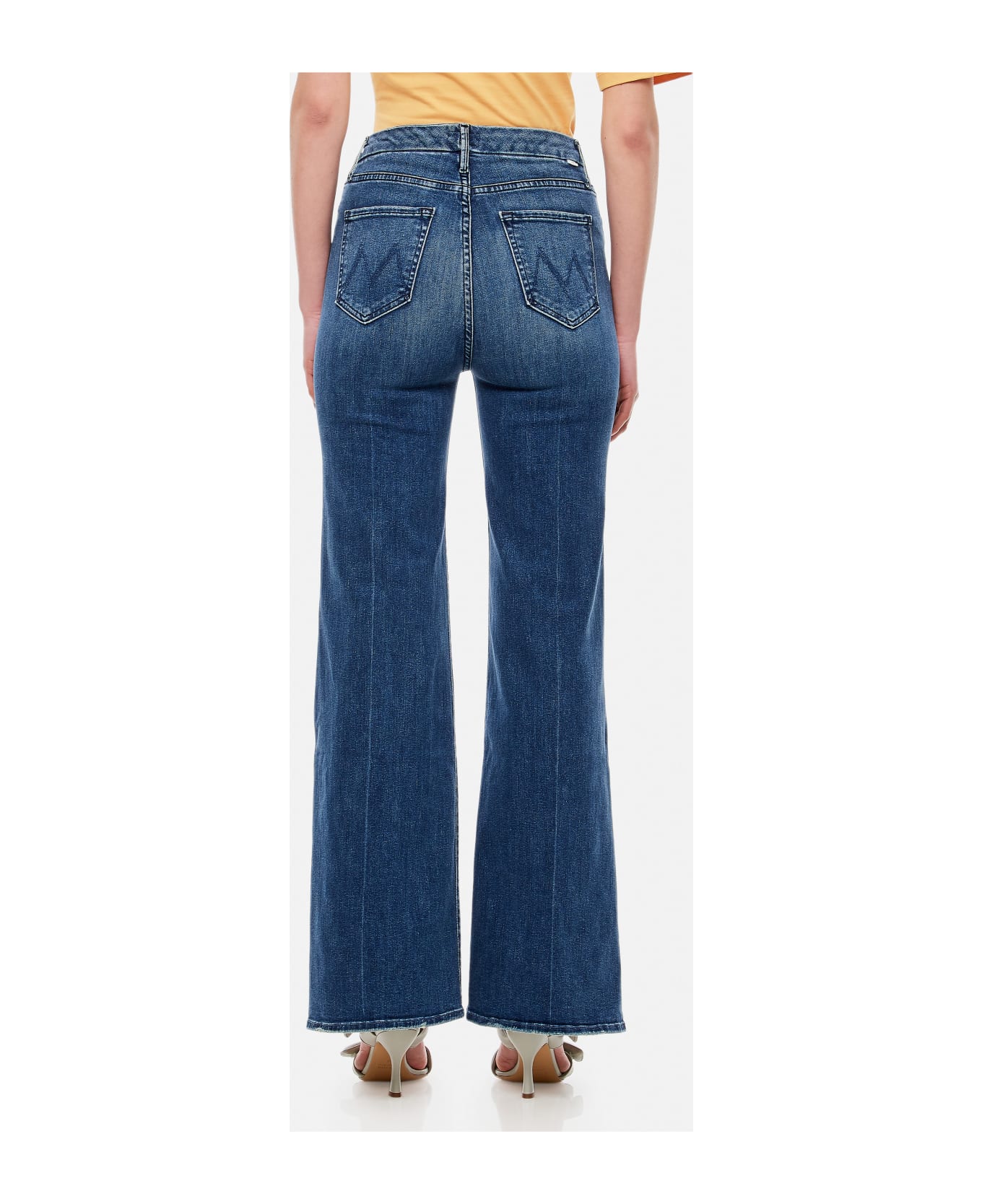 Mother Roller Skimp High Waisted Cotton Jeans - Blue