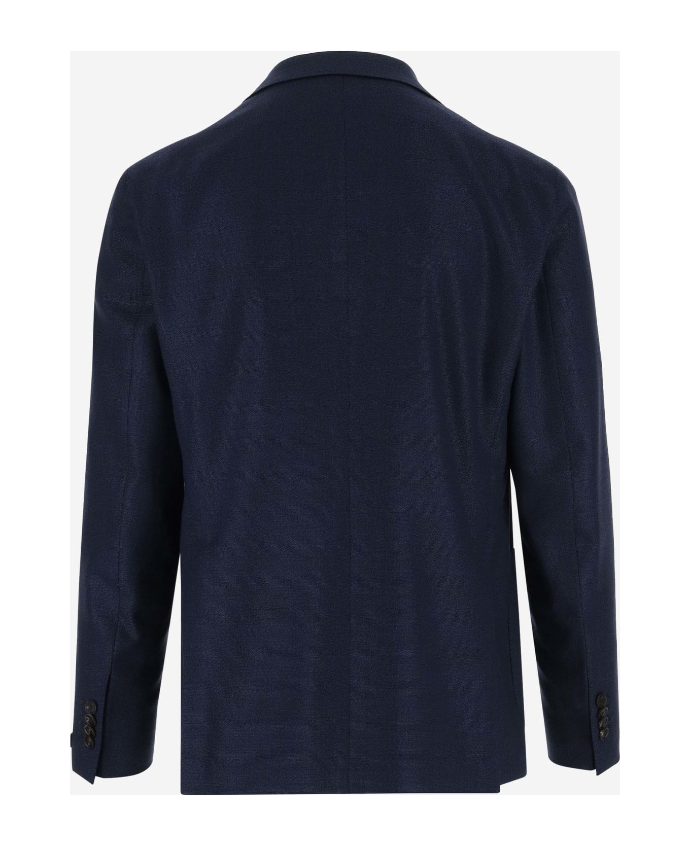 Tagliatore Stretch Wool Single-breasted Jacket - Blue ブレザー