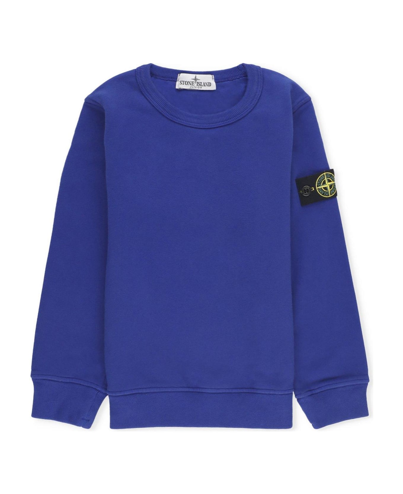 Stone Island Logo Patch Crewneck Sweatshirt - BLUE