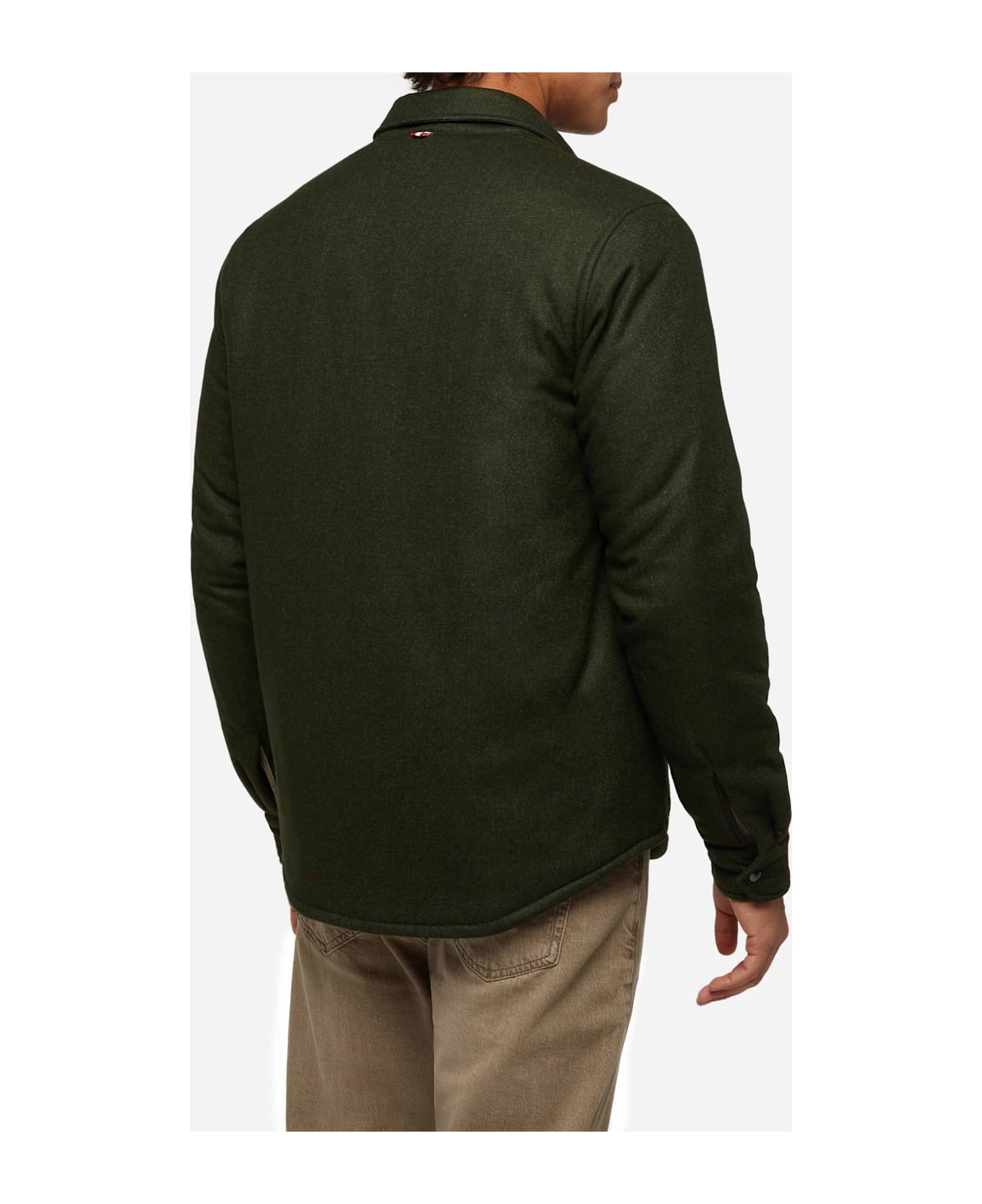 MC2 Saint Barth Wooly Green Overshirt Chalet With St. Barth Embroidery - GREEN