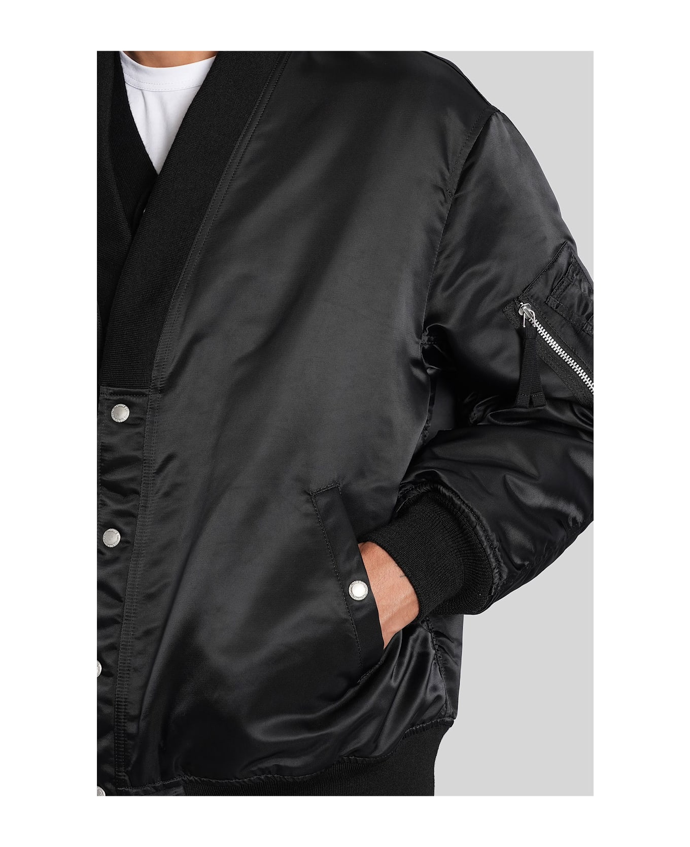 Comme des Garçons Homme Bomber Jacket In Black Nylon - black