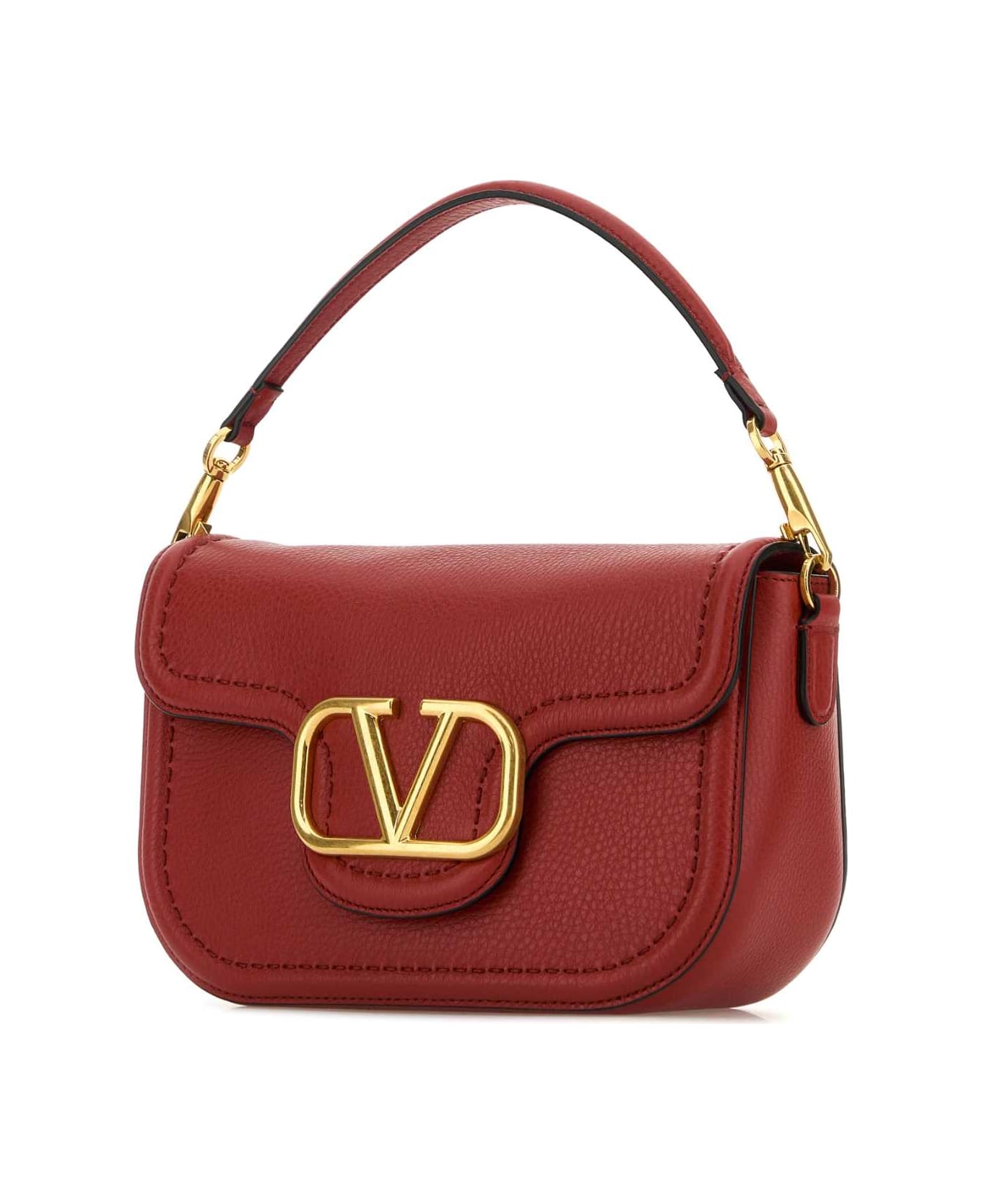 Valentino Garavani Red Leather Alltime Shoulder Bag - ROSSOVSABBIA