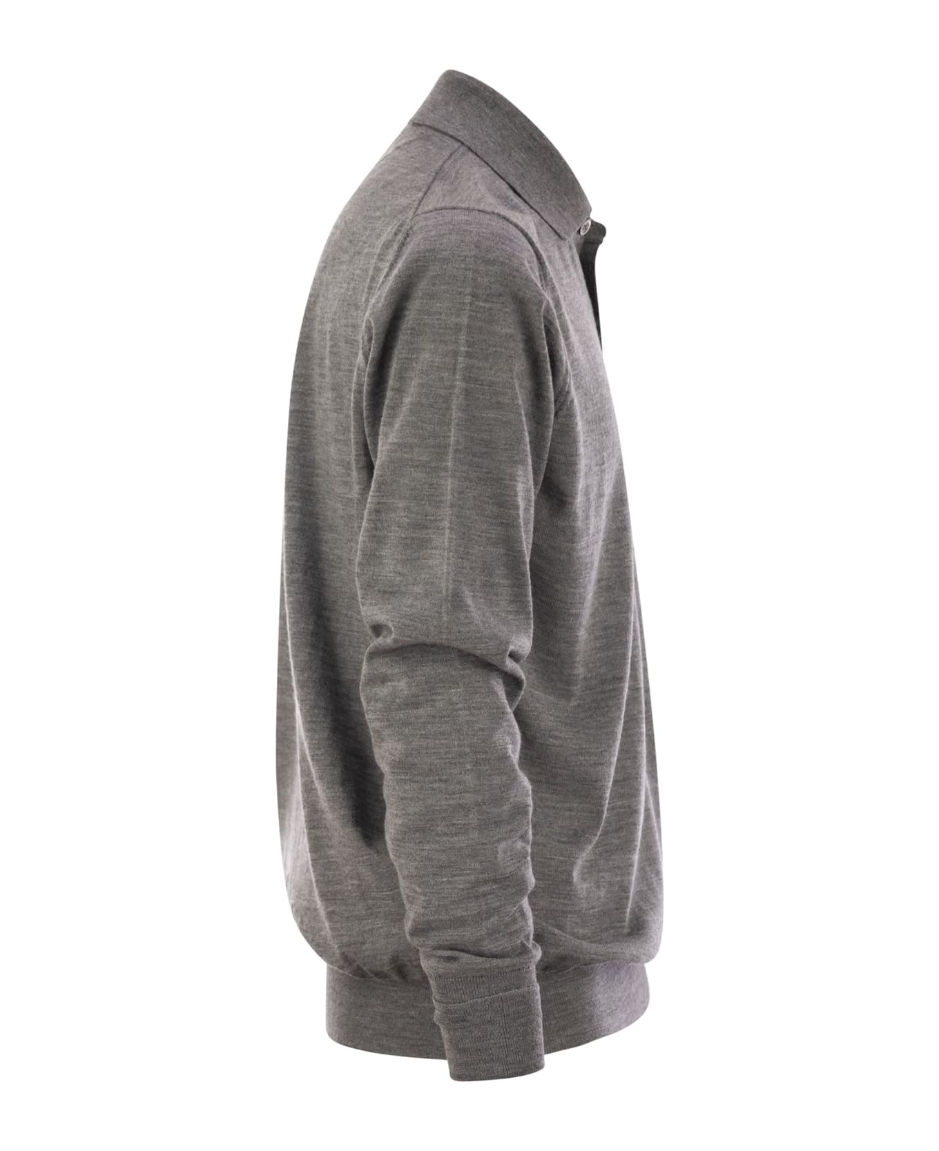 PT Torino Wool Polo Shirt - Melange Grey
