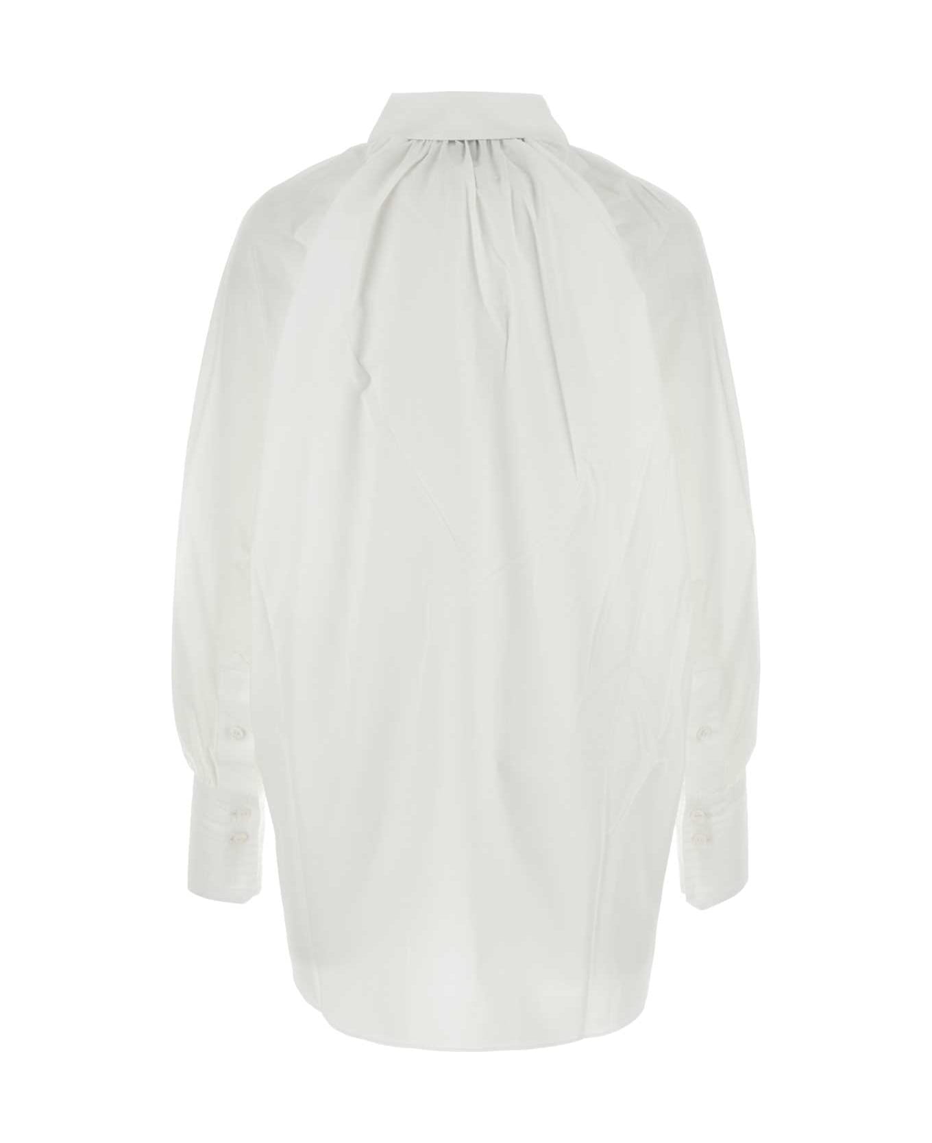 Patou White Poplin Oversize Shirt - WHITE ブラウス