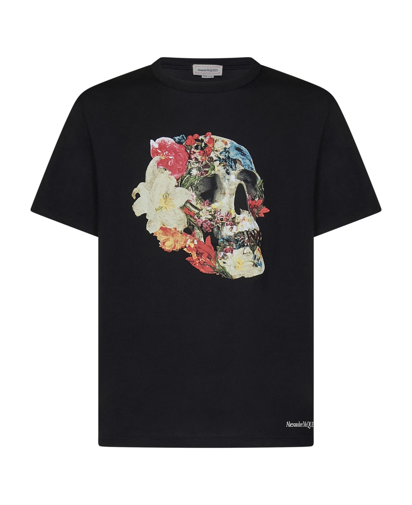 Alexander McQueen Floral Skull T-shirt - Black