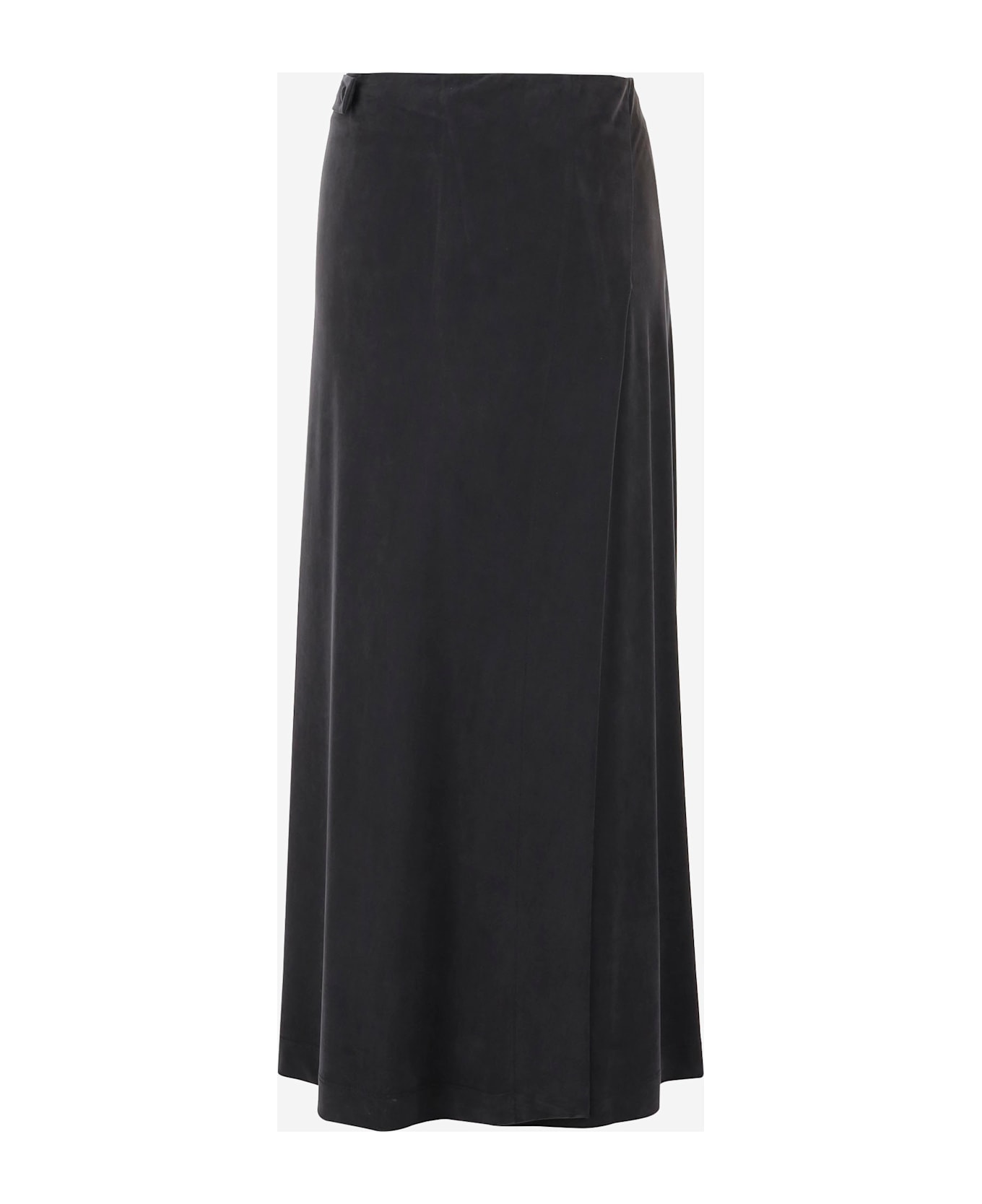 Giorgio Armani Cupro Interlock Long Skirt - Grey