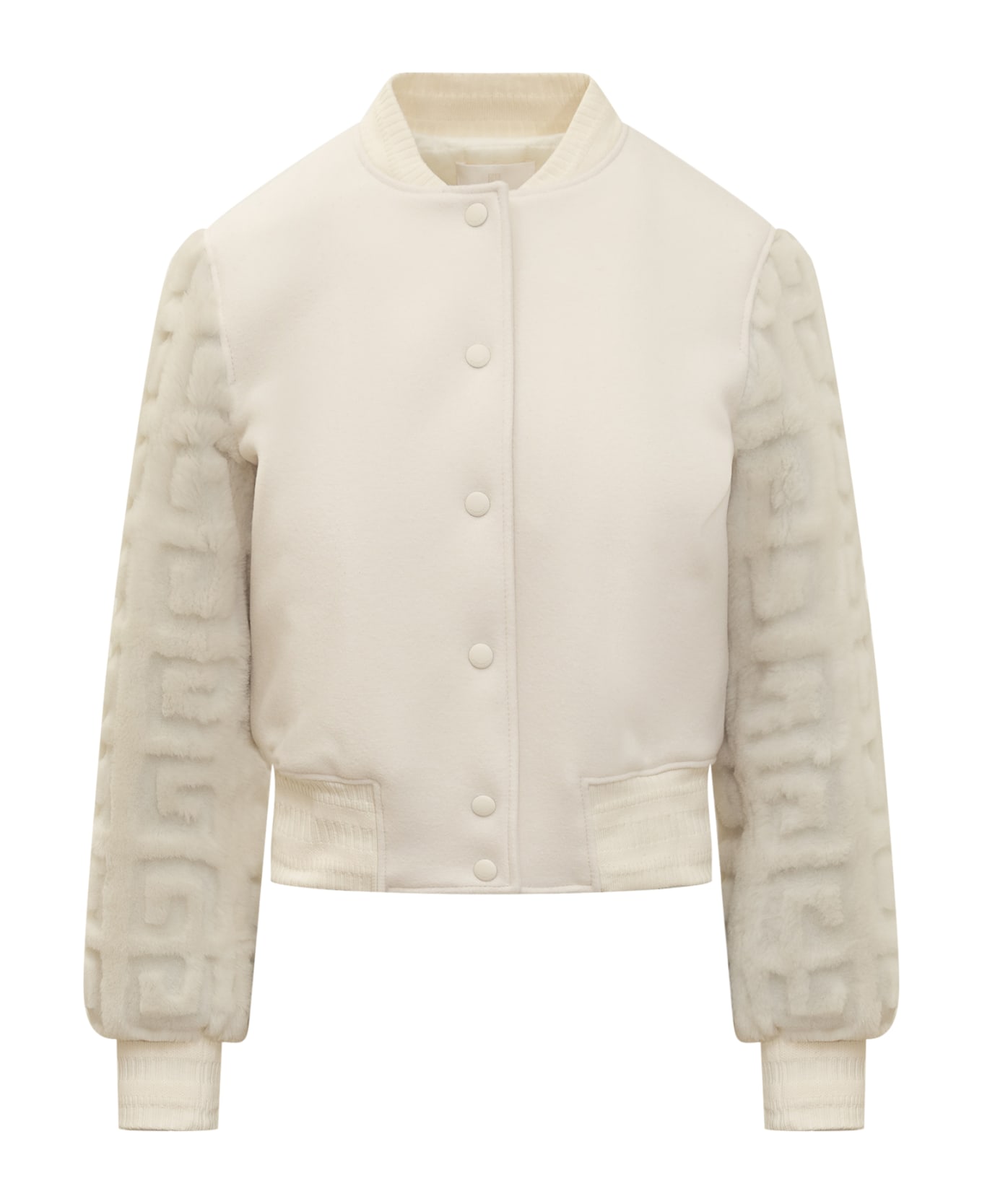 Givenchy Wool And Fur Short Bomber Jacket - WHITE ジャケット