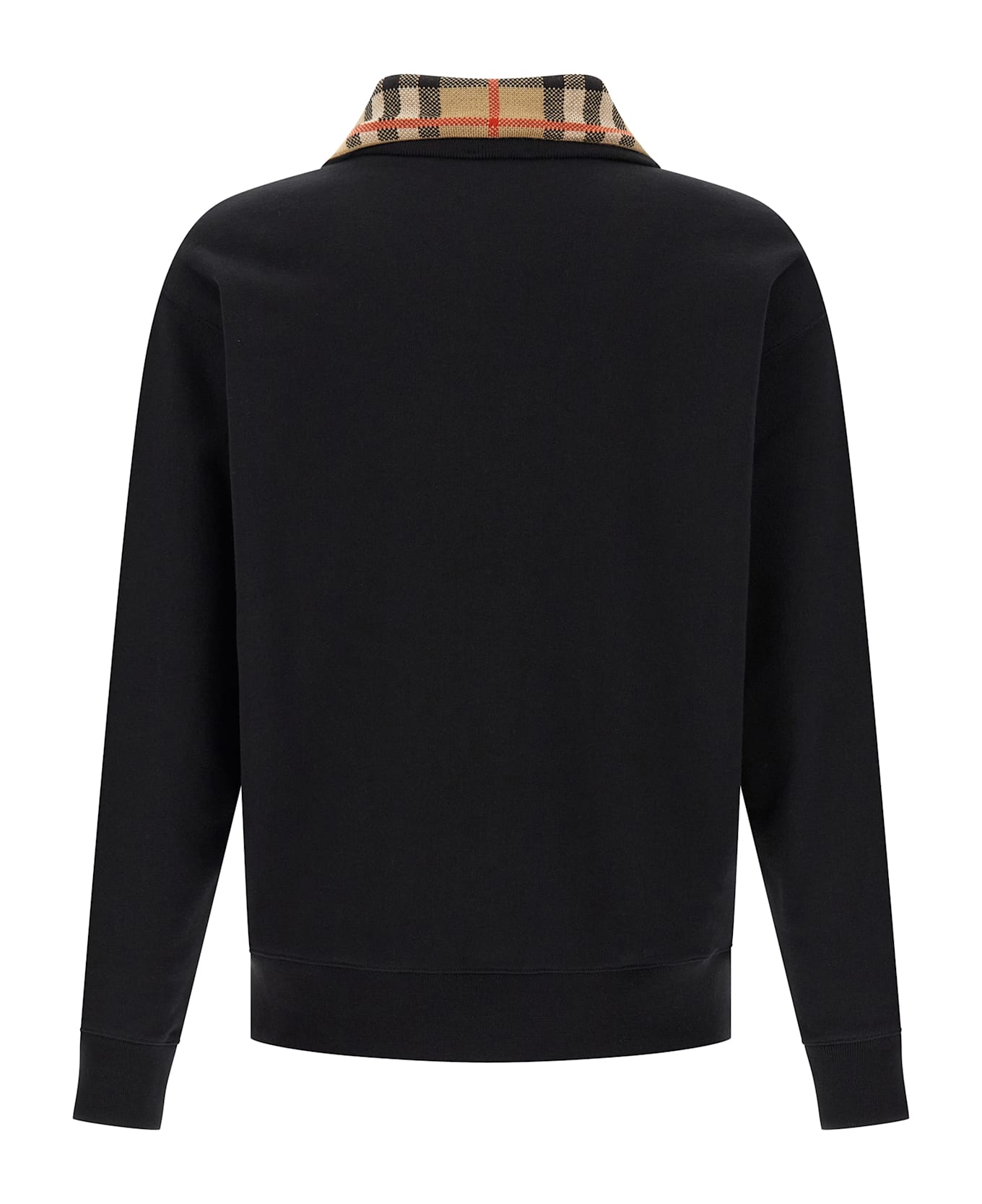 Burberry 
check
 Neck Sweatshirt - Black  