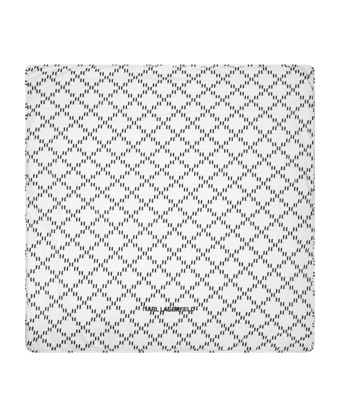Karl Lagerfeld Kids White Blanket For Babies With Logo - White アクセサリー＆ギフト