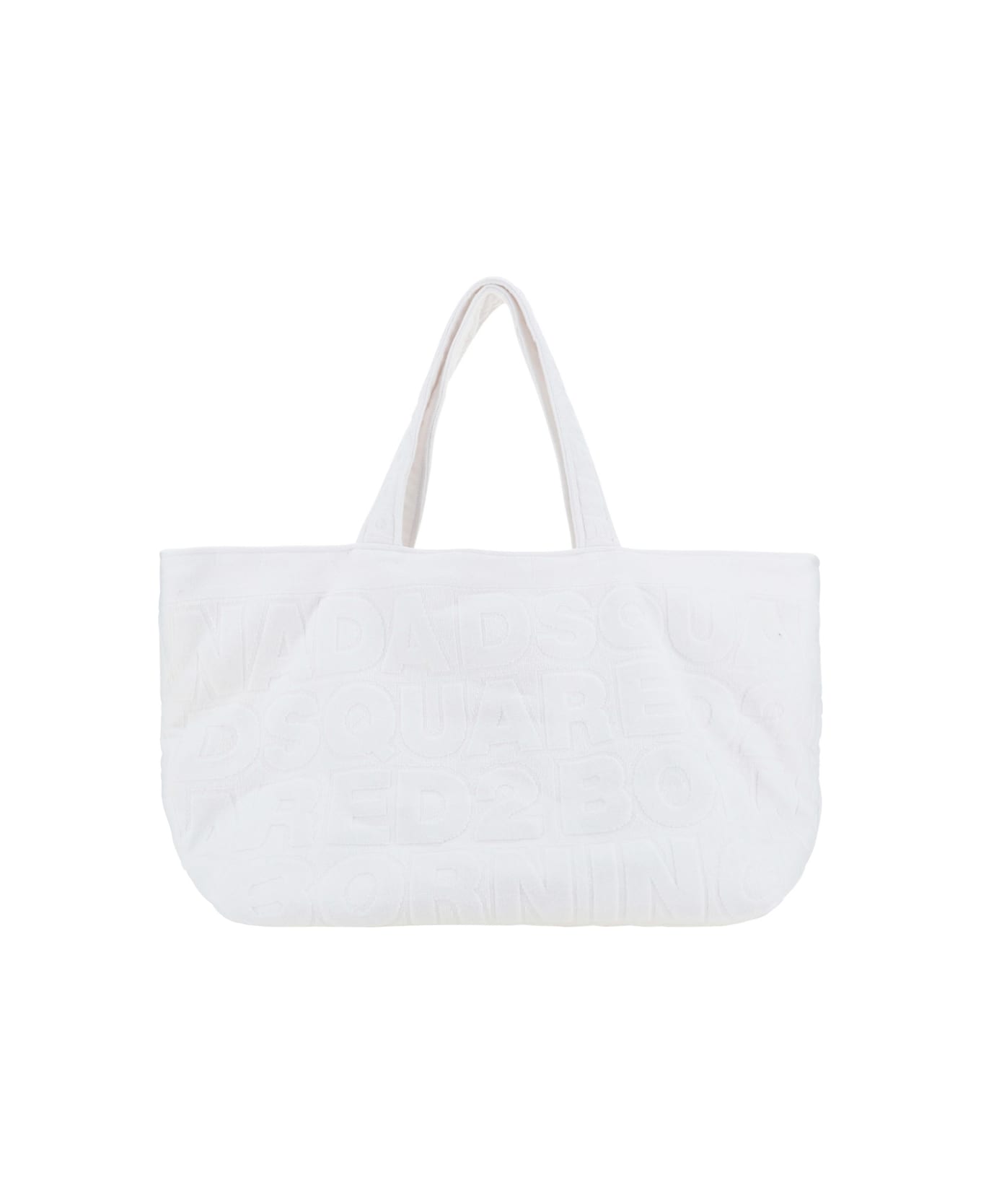 Dsquared2 White Twin Beach Shopping Bag - Bianco