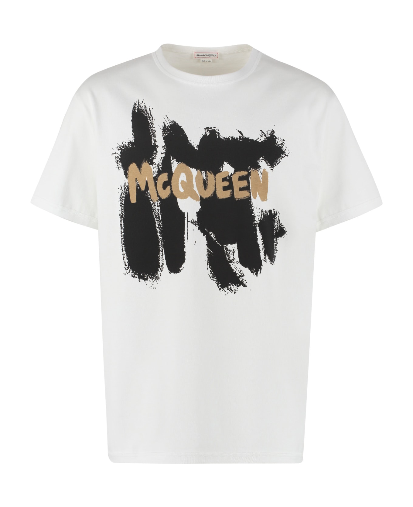 Alexander McQueen Printed Cotton T-shirt - Bianco