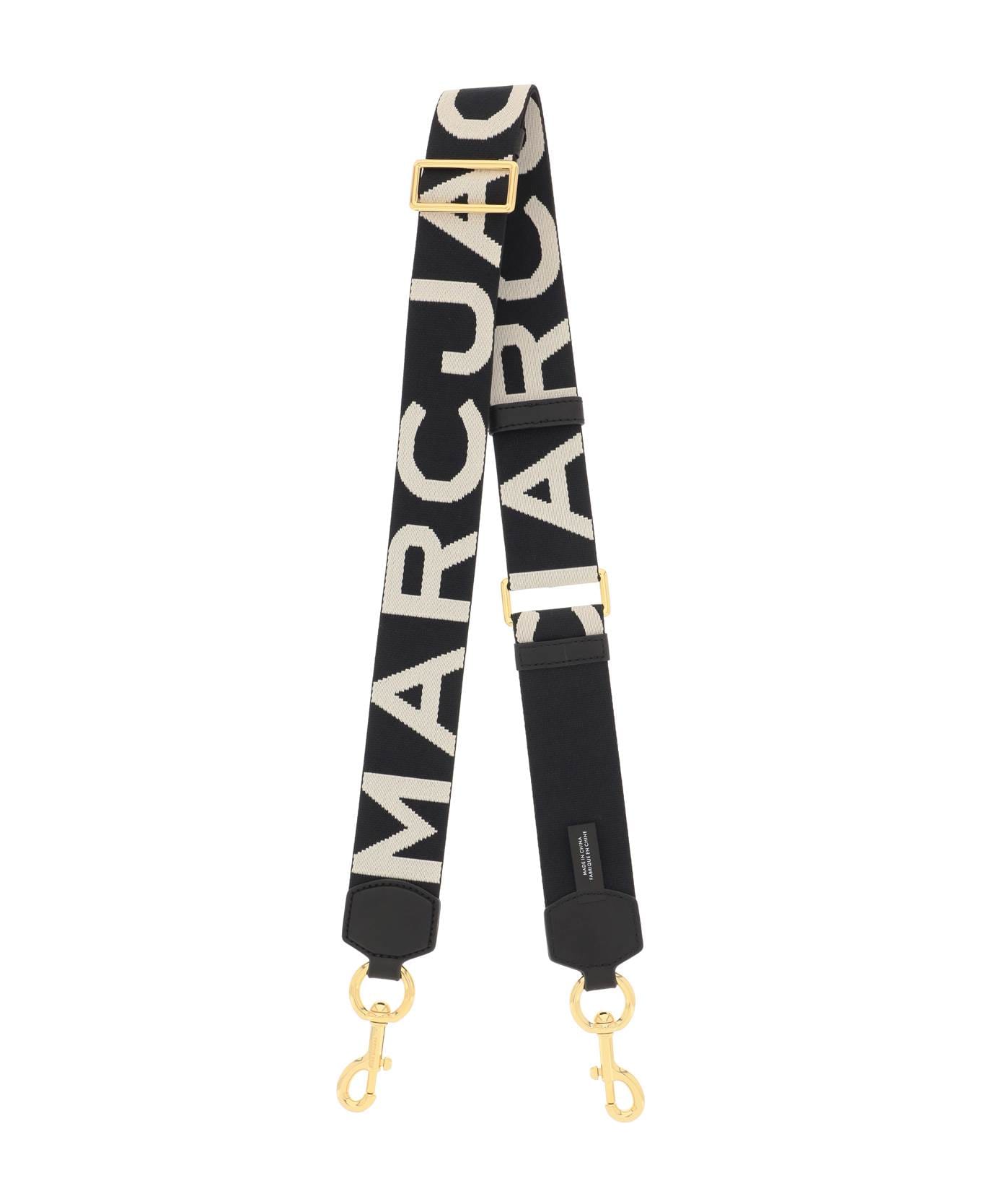 Marc Jacobs The Logo Webbing Strap - Black White