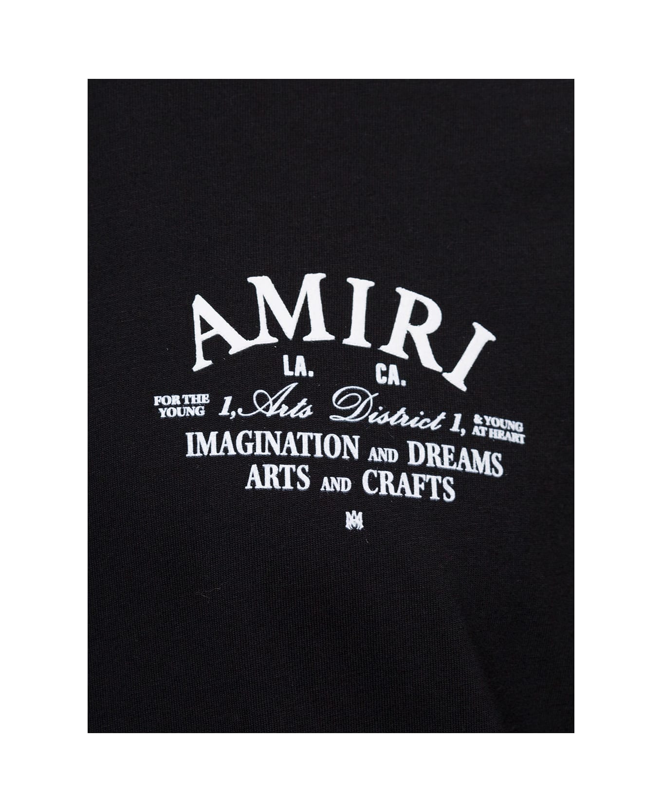 AMIRI 'arts District' Black Crewneck T-shirt With Contrasting Logo Print In Cotton Man - Black