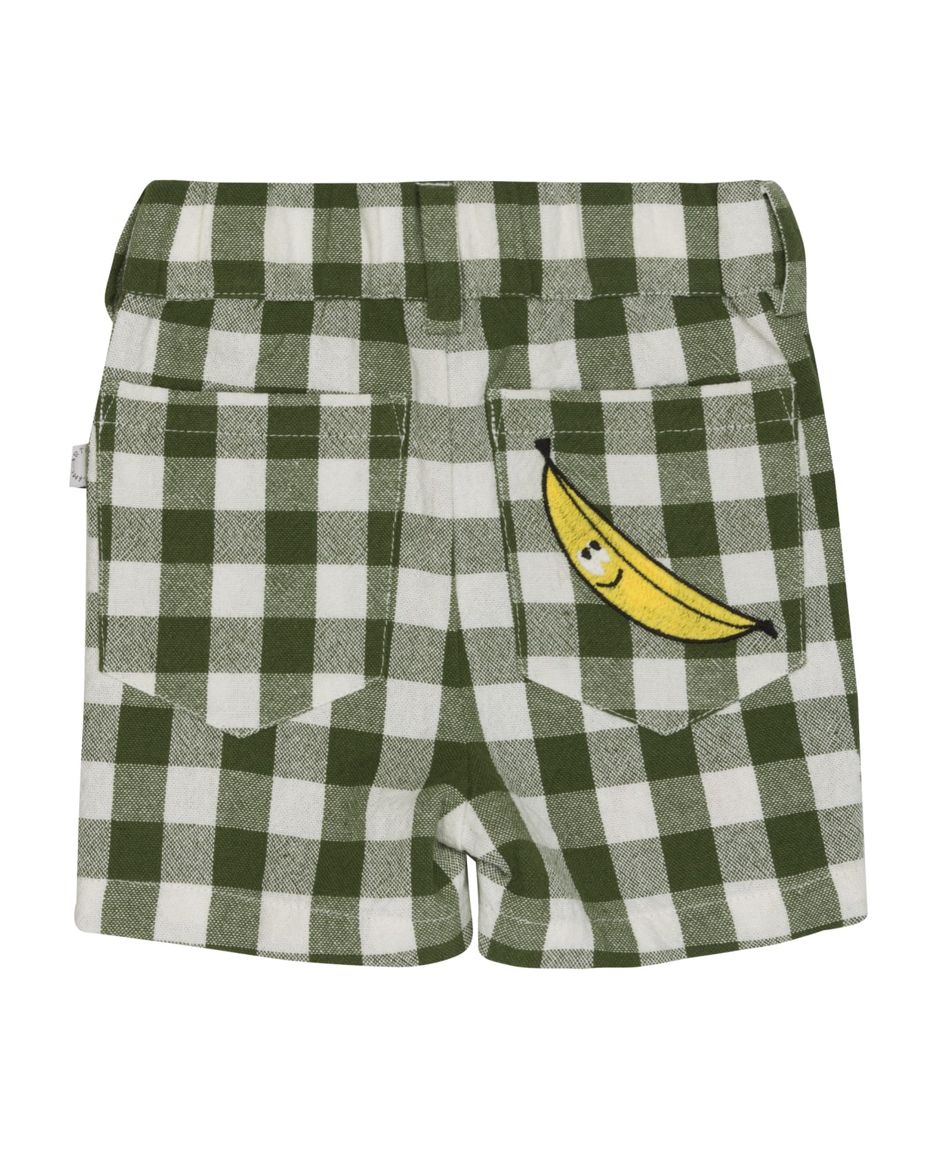Stella McCartney Kids Checked Shorts With Embroidery - Green ボトムス