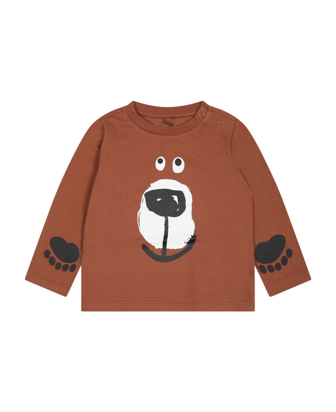 Stella McCartney Kids Brown T-shirt For Baby Boy With Print - Brown