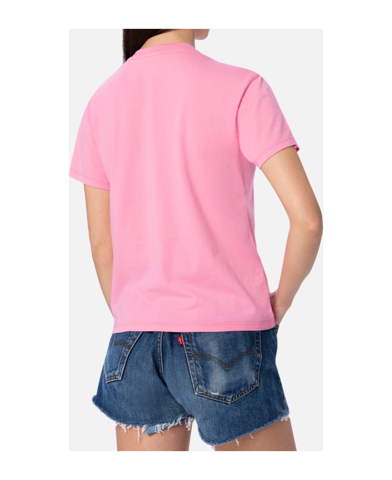 MC2 Saint Barth Woman Pink Cotton Jersey Crewneck T-shirt Emilie With Bollicine, Please Embroidery - PINK