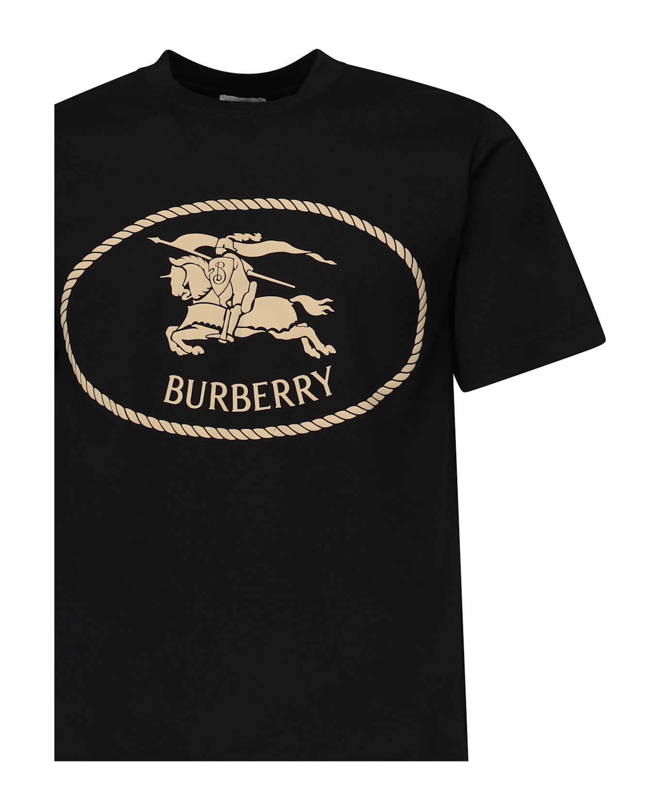 Burberry T-shirt With Knight Stamp - Black