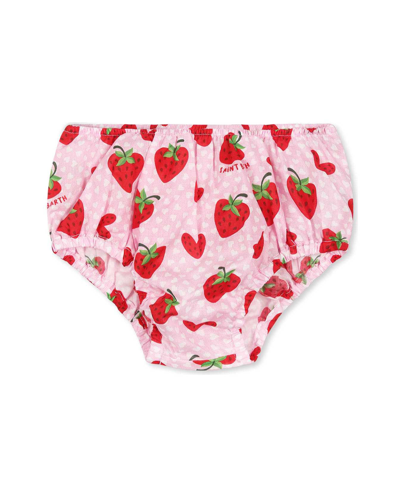 MC2 Saint Barth Pink Briefs For Baby Girl With Strawberry Print - Pink