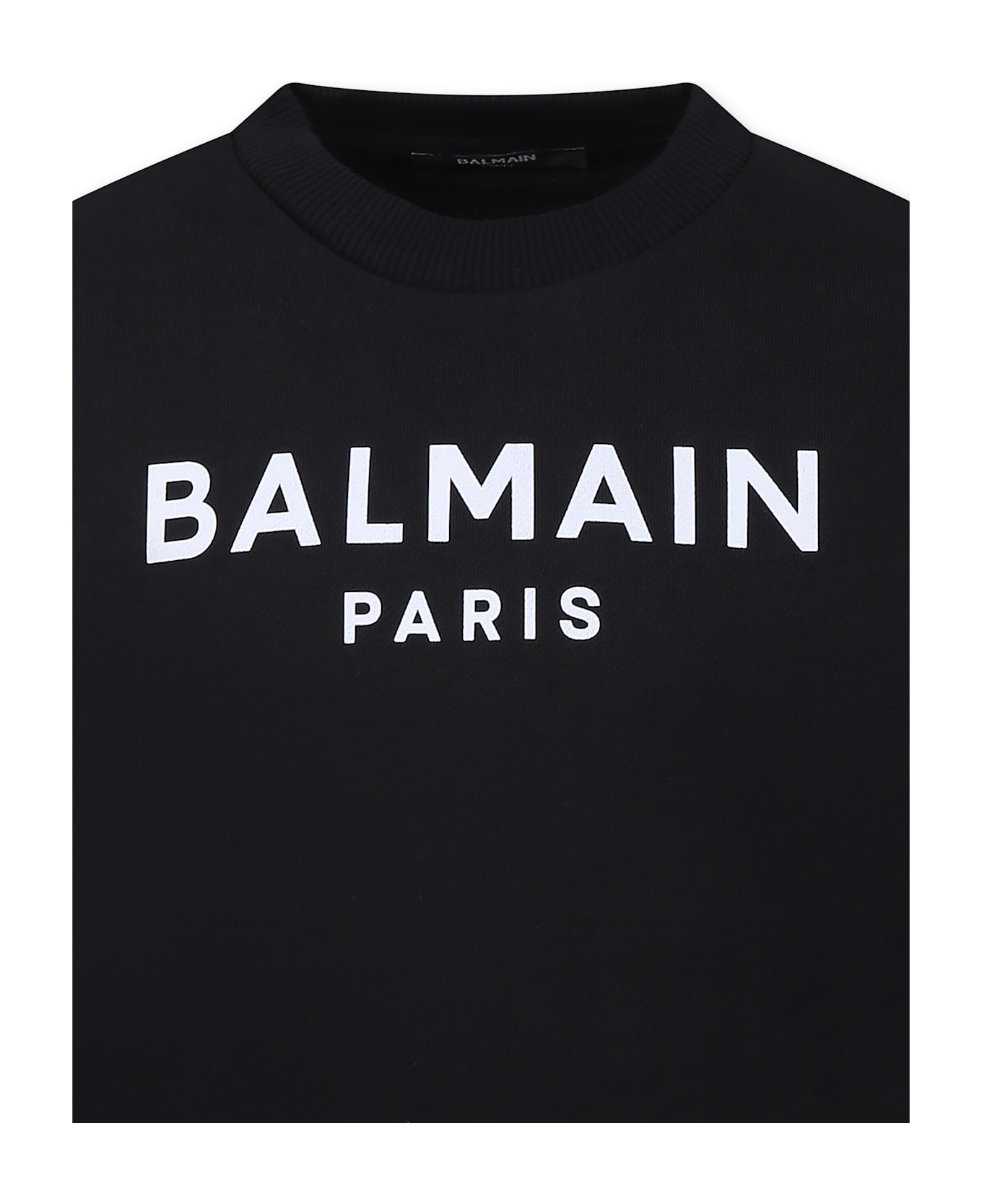 Balmain Black Sweatshirt For Kids With Logo - Black
