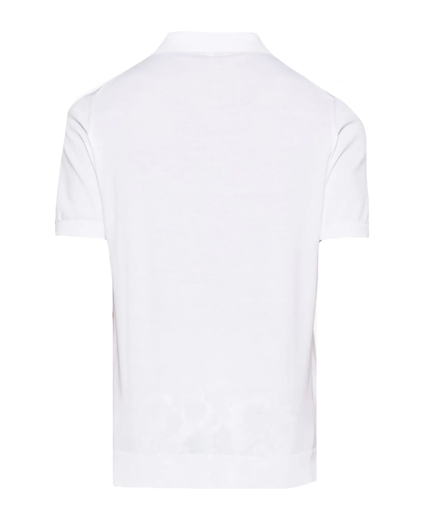 Fedeli Fuji Cotton Polo Shirt - WHITE