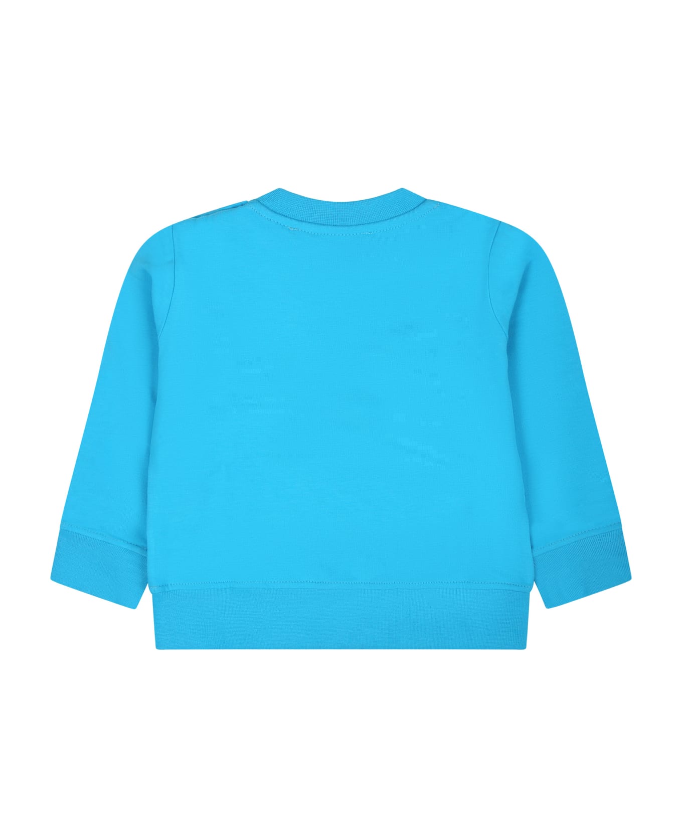MSGM Light Blue Sweatshirt For Baby Boy With Logo - Light Blue
