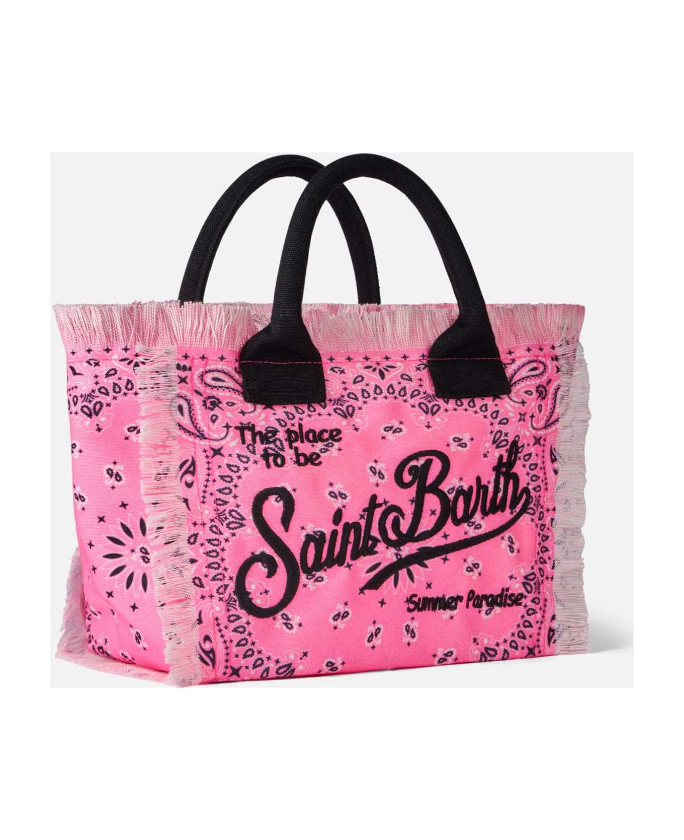 MC2 Saint Barth Colette Fluo Pink Handbag With Bandanna Print - PINK