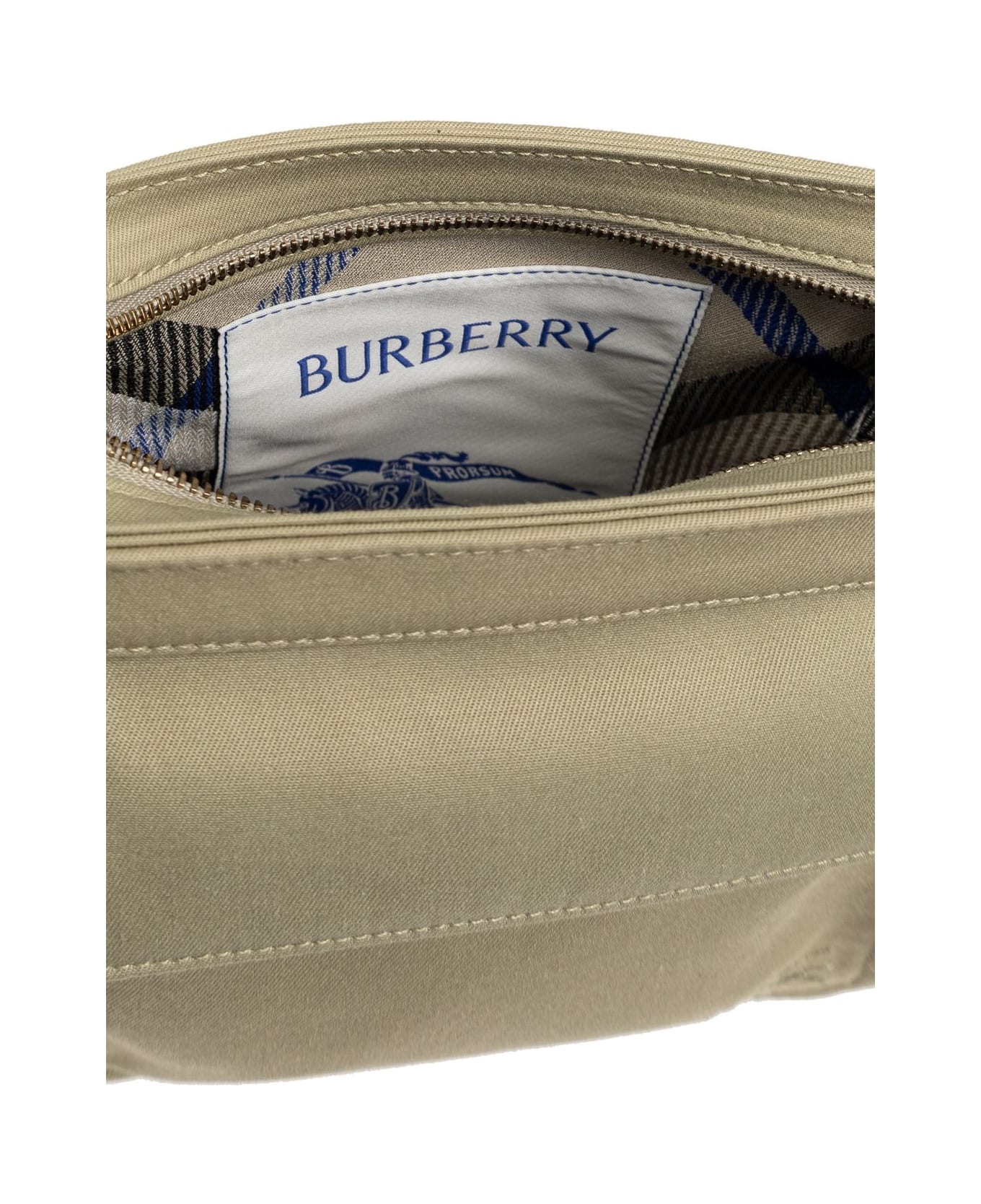 Burberry Trench Logo-embroidered Zipped Messenger Bag - Hunter