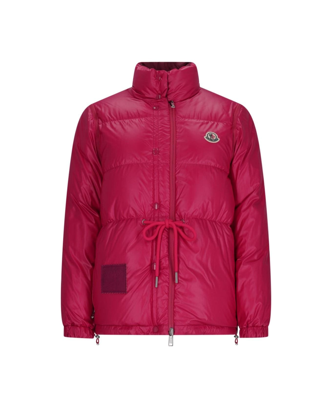 Moncler 'verone 1' Reversible Crop Down Jacket - RED