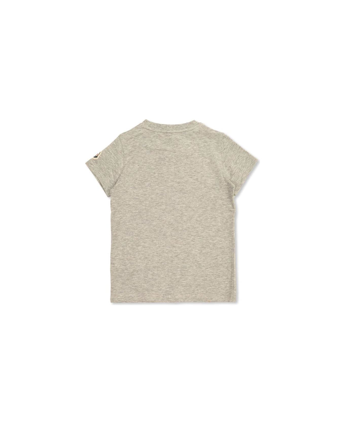 Moncler Logo Printed Crewneck T-shirt - Grey