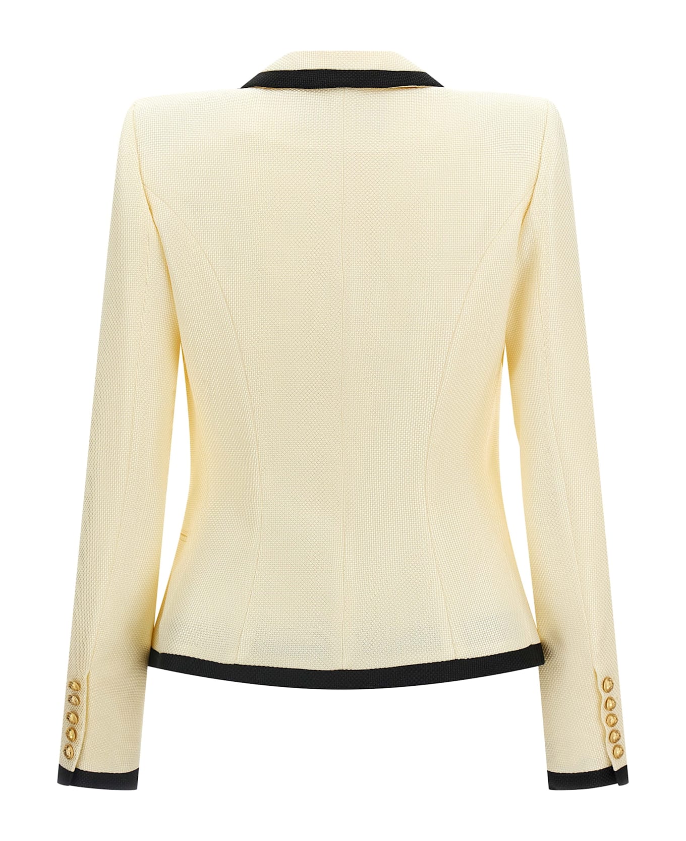 Balmain Maxi Shoulder Strap Blazer - White/Black