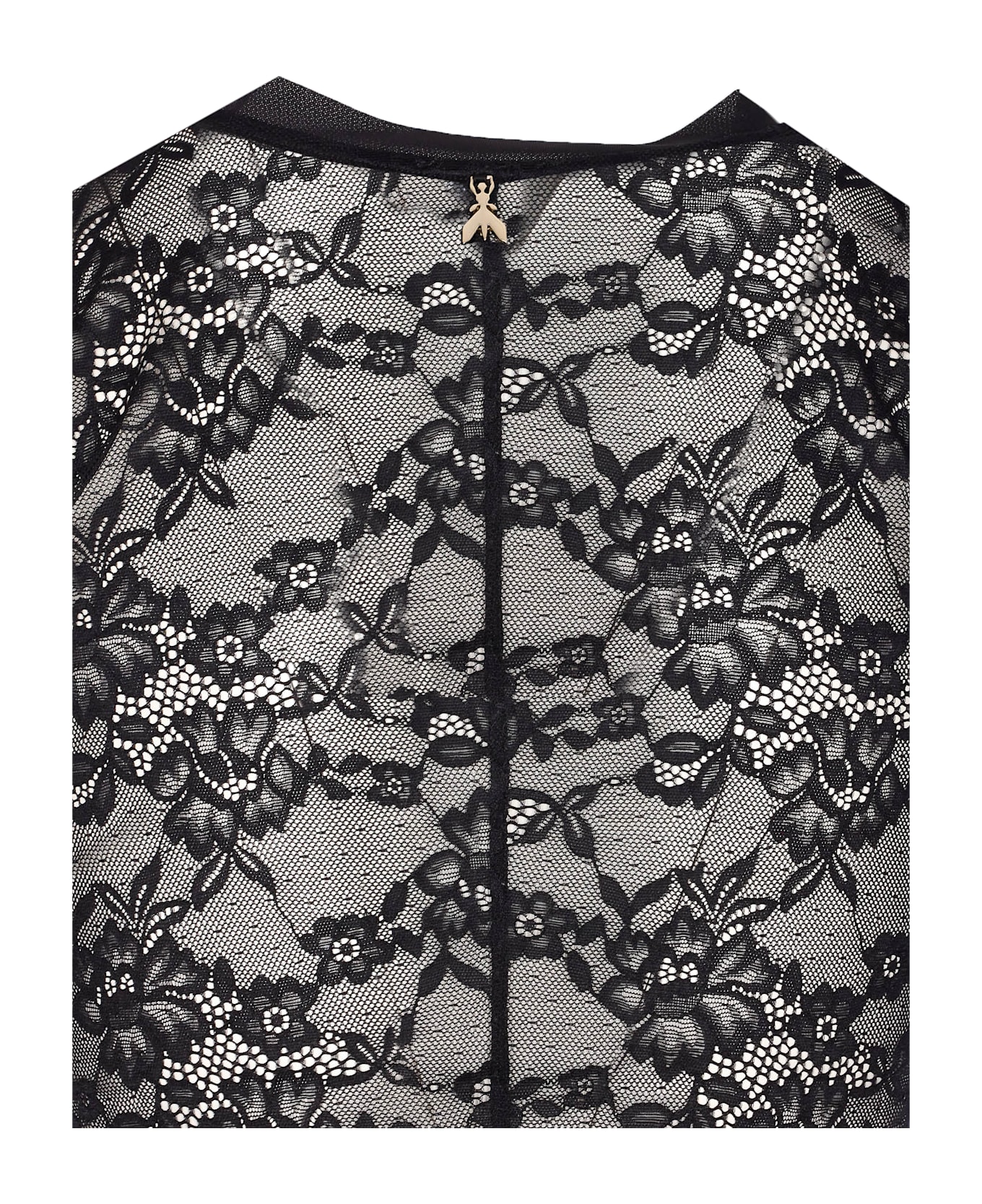 Patrizia Pepe Lace Long Sleeves T-shirt - Black