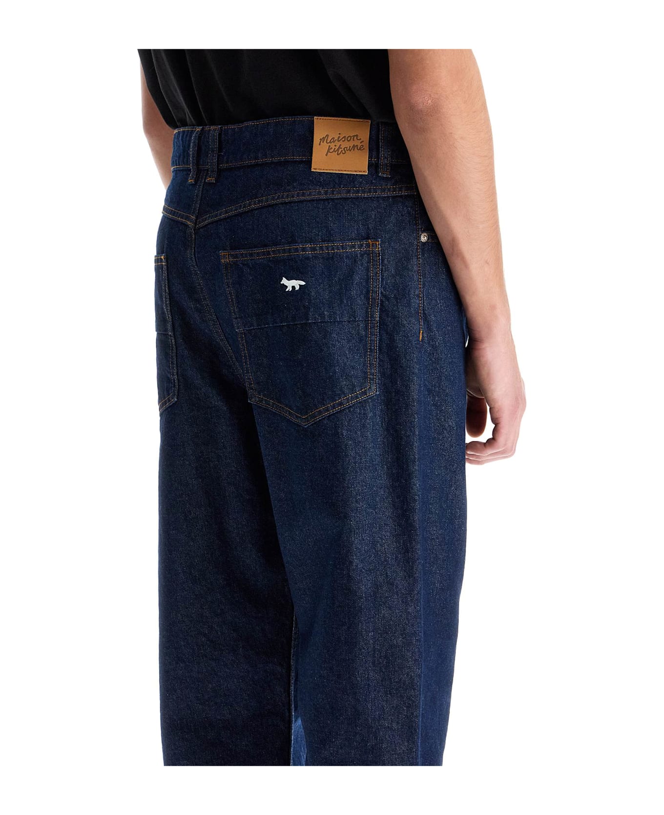 Maison Kitsuné Lightweight Denim Straight Leg Jeans - Blue