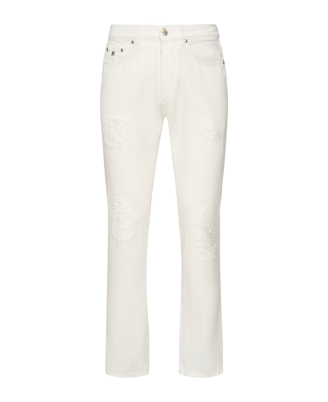 John Richmond Enoma Jeans With Front Rips - Offwhite