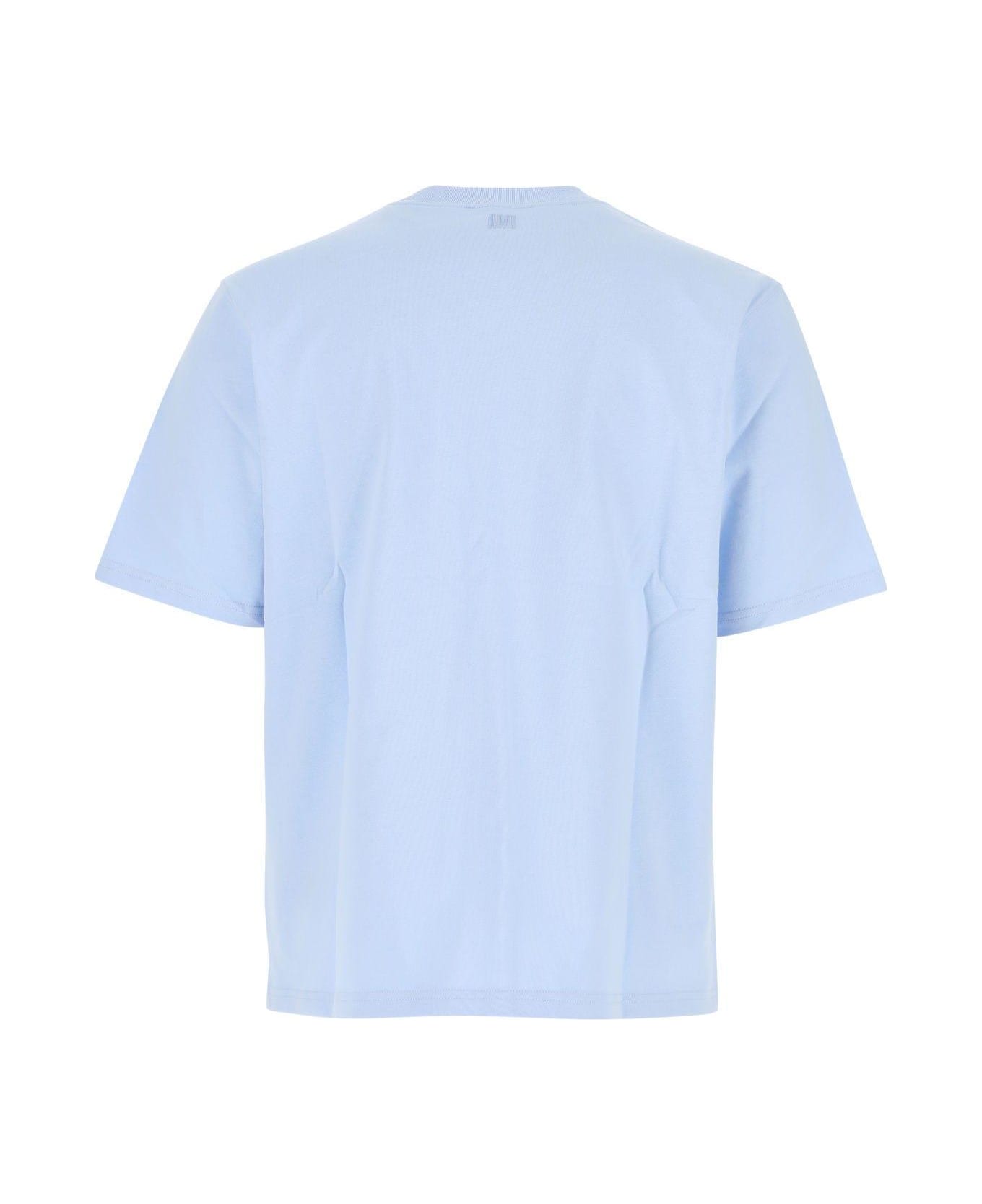 Ami Alexandre Mattiussi Light Blue Cotton Oversize T-shirt - Sky Blue