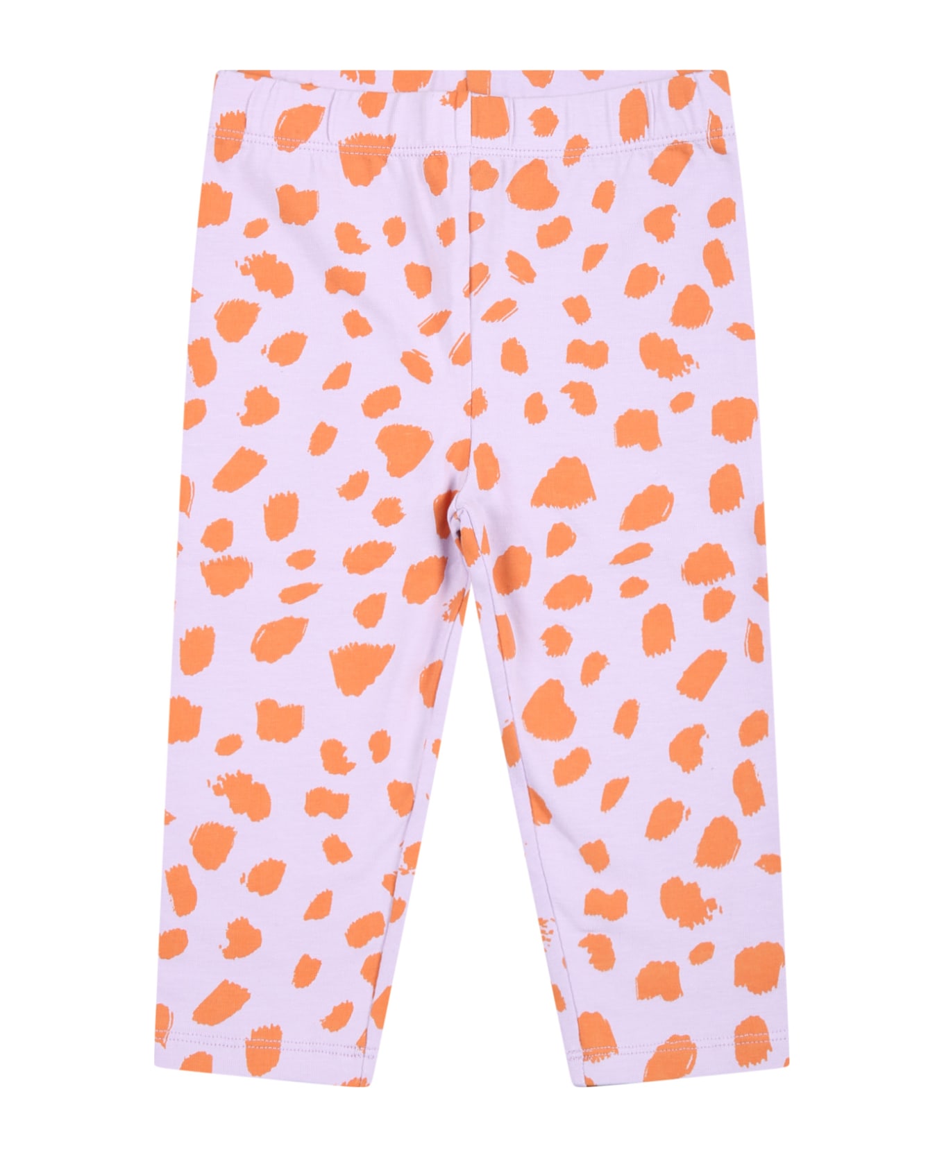 Stella McCartney Kids Purple Leggings For Baby Girl With Animal Print - Violet