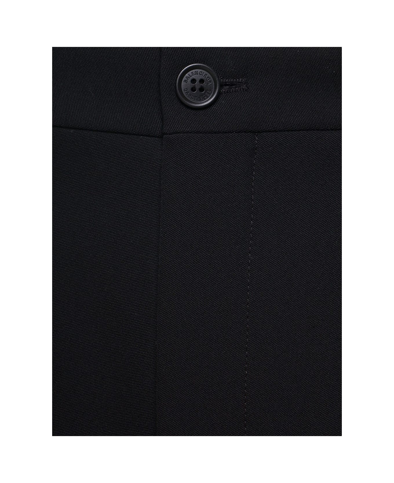 Balenciaga Oversized Black Tailored Pants In Wool Blend Man - Black
