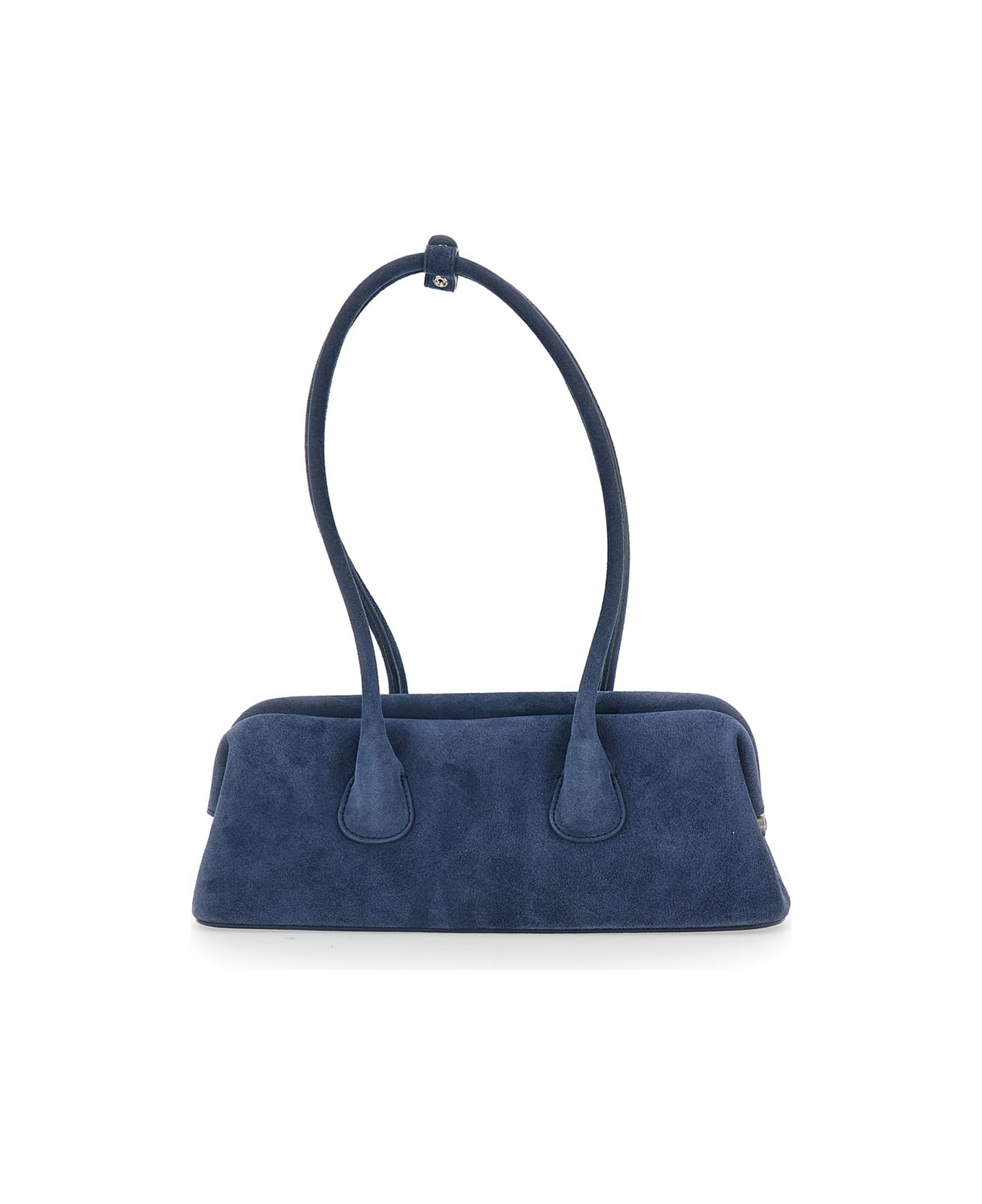 OSOI 
boat Wide Mini
 Blue Shoulder Bag With Round Handles In Suede Woman - Blu