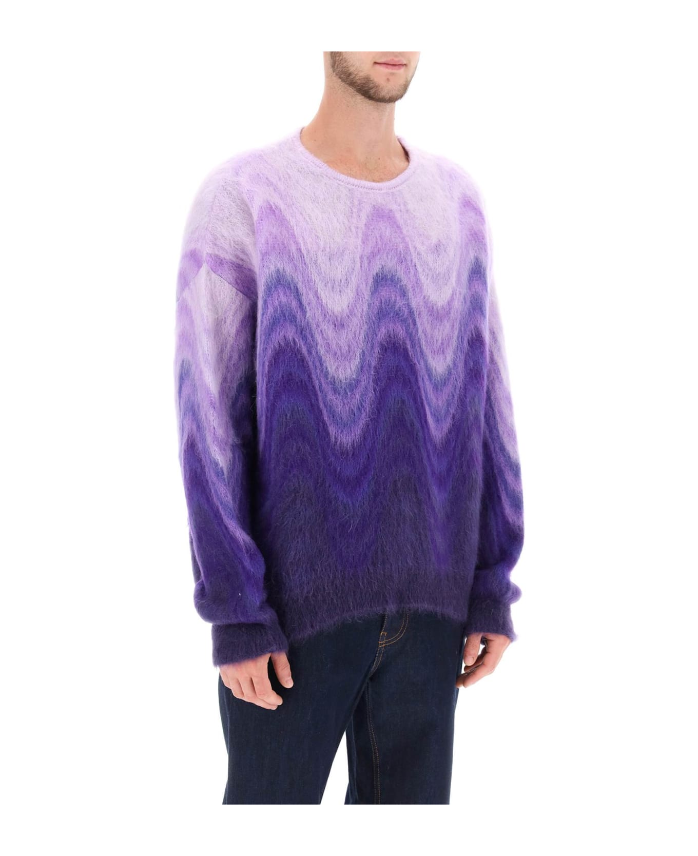 Etro Sweater In Gradient Brushed Mohair Wool - Purple ニットウェア