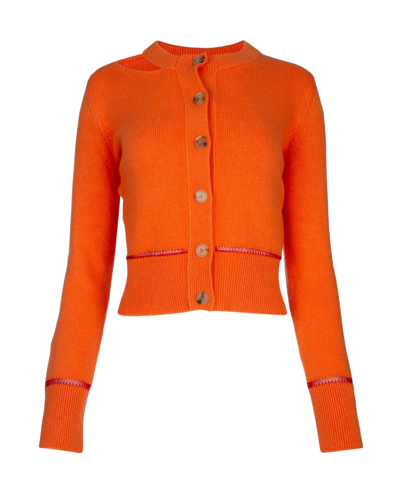 Alexander McQueen Orange Wool Cardigan - 6079 カーディガン