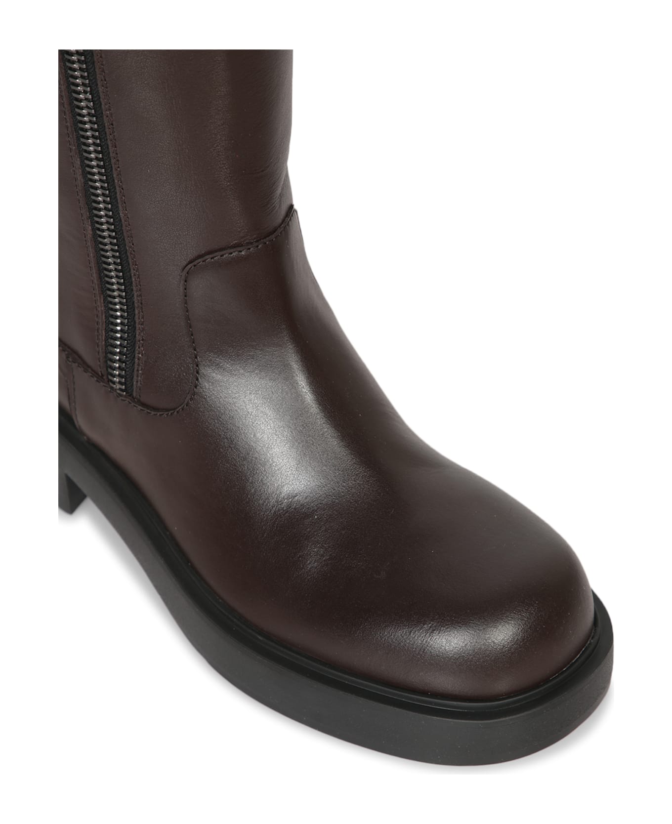 Giuseppe Zanotti Brown Leather Flat Ankle Boots - Brown