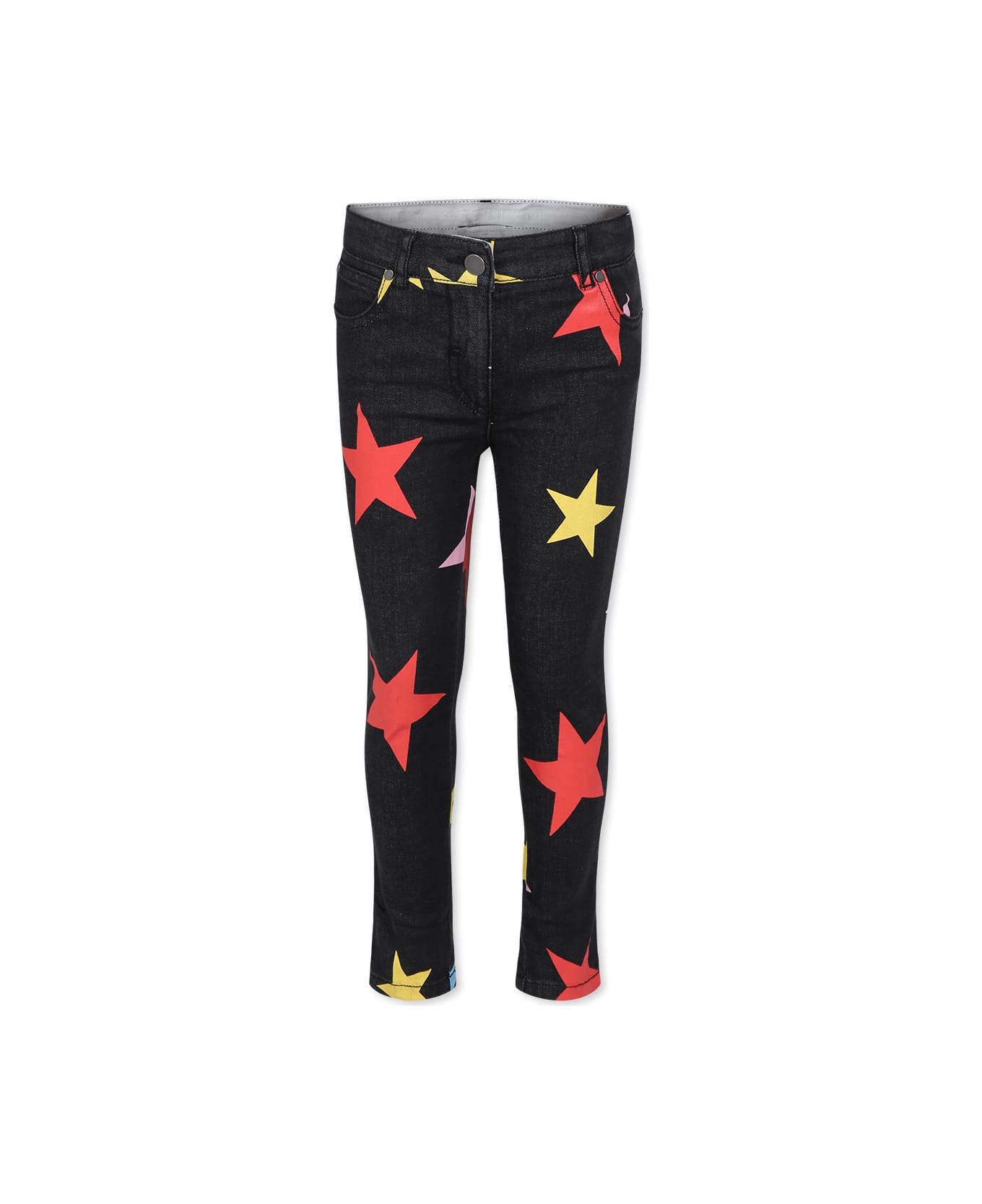 Stella McCartney Kids Black Jeans For Girl With Stars - Black