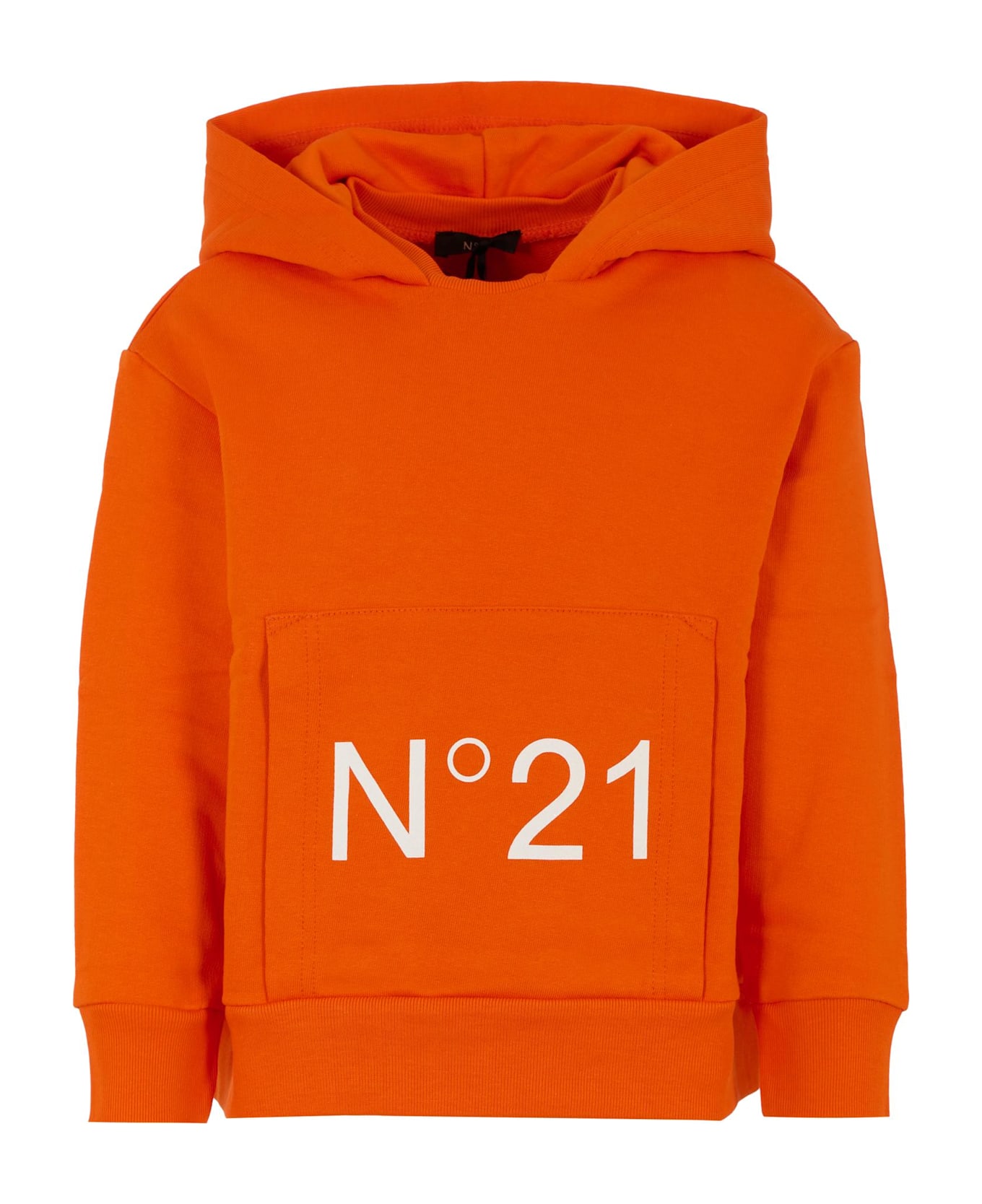 N.21 Orange Sweatshirt For Kids With Logo - Orange