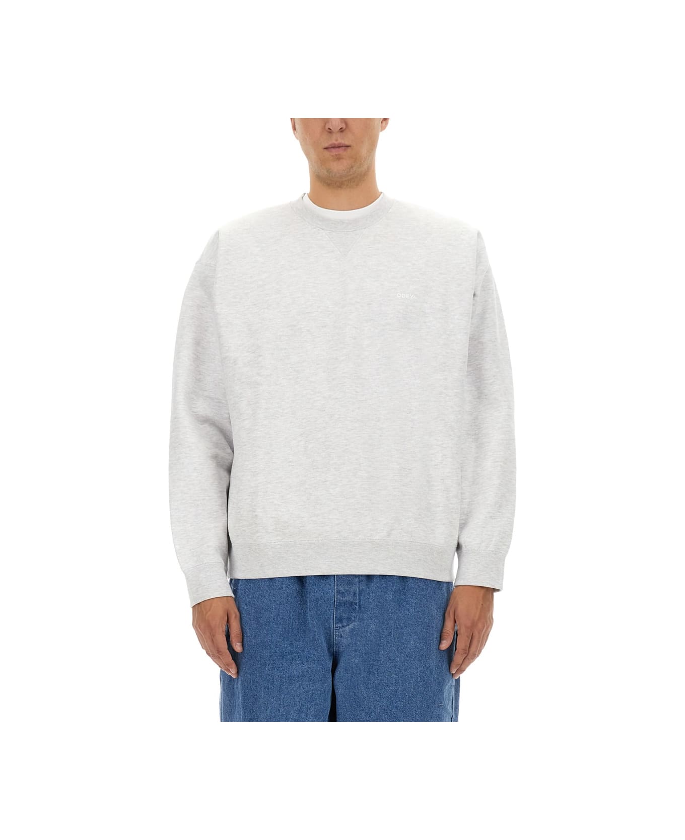 Obey Sweatshirt With Logo - GREY
