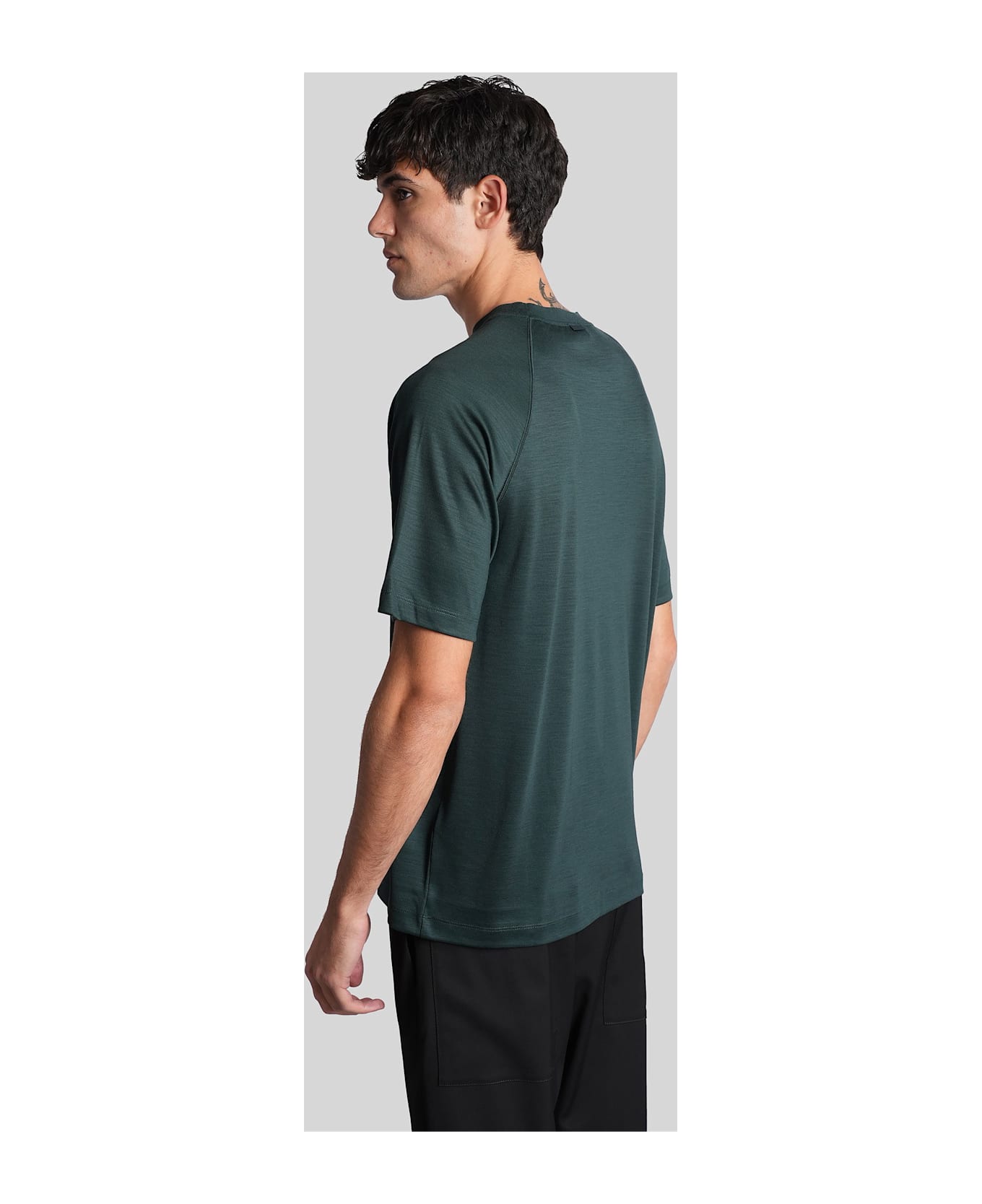Zegna T-shirt In Green Wool - green