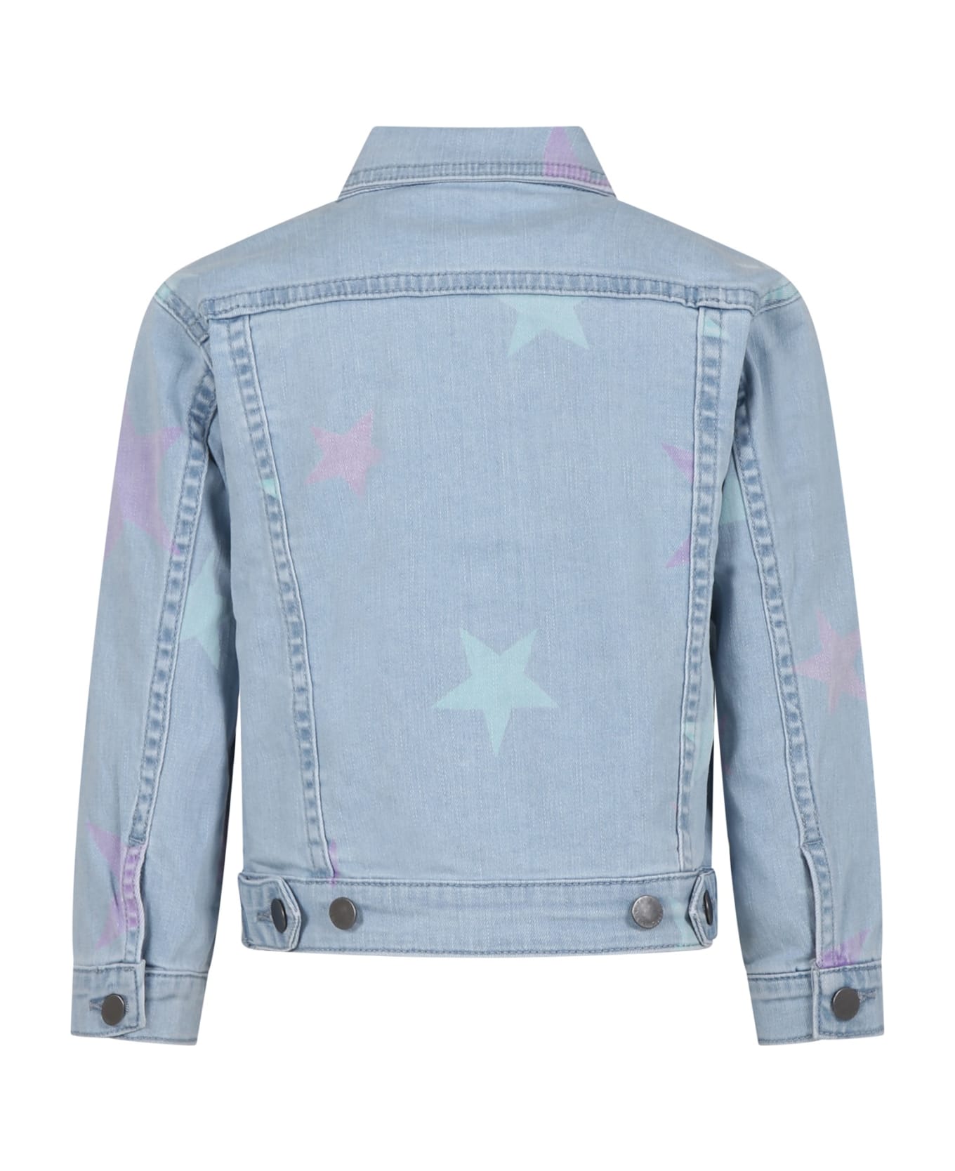 Stella McCartney Kids Denim Jacket For Girl With All-over Stars - Denim