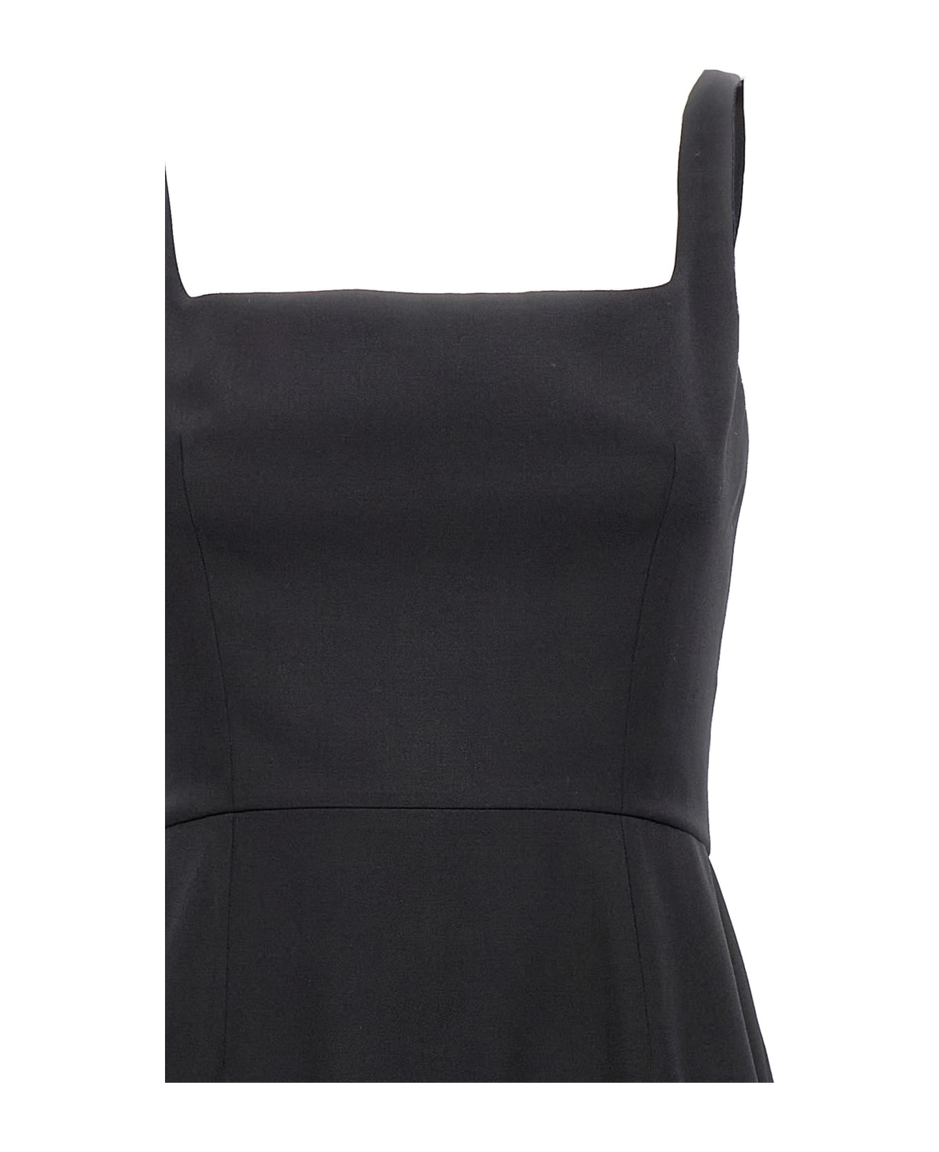 Alexander McQueen Zip Wool Midi Dress - Black