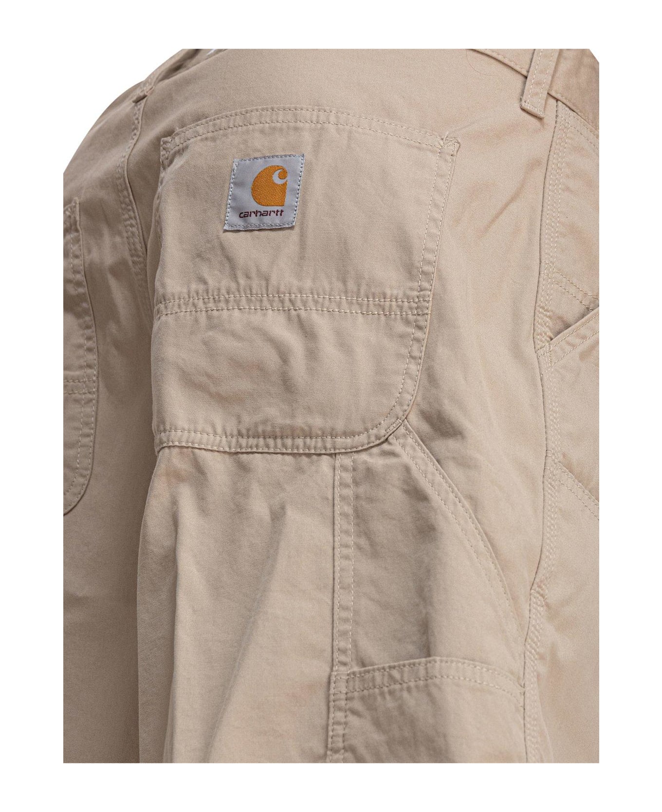 Carhartt Double Knee Shorts In Beige Cotton