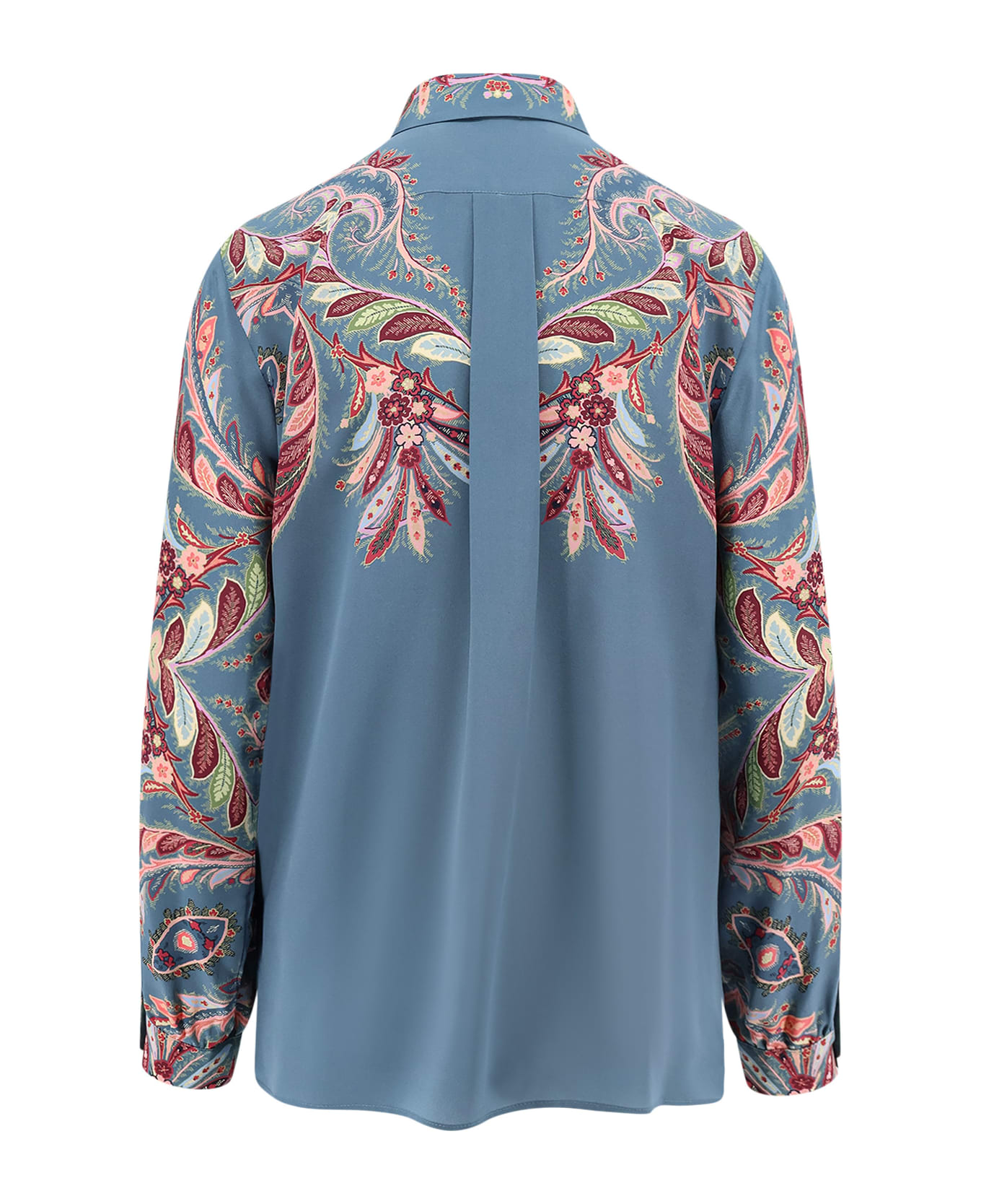 Etro Paisley Print Silk Shirt - Clear Blue