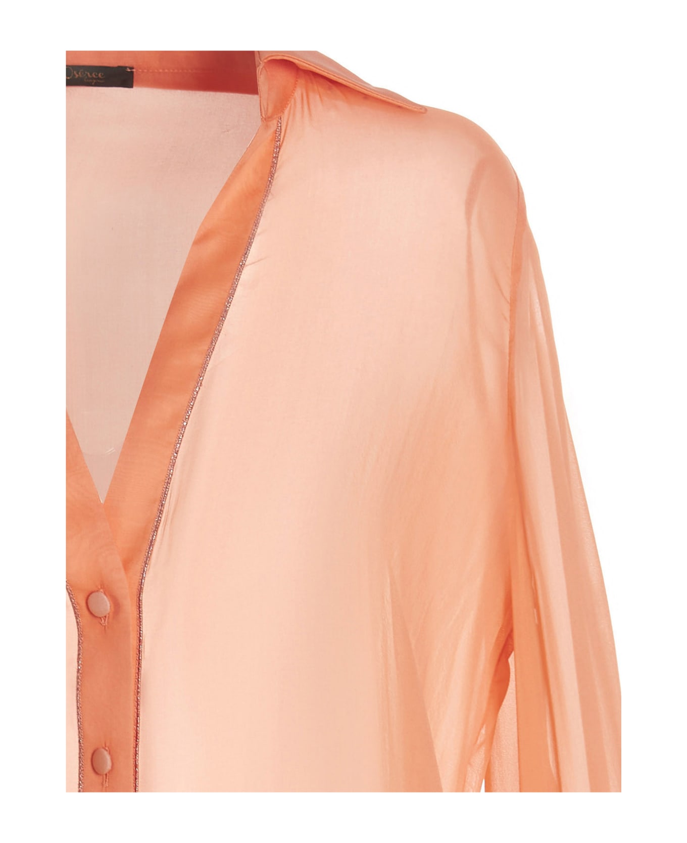 Oseree Feather Silk Shirt - Pink ブラウス